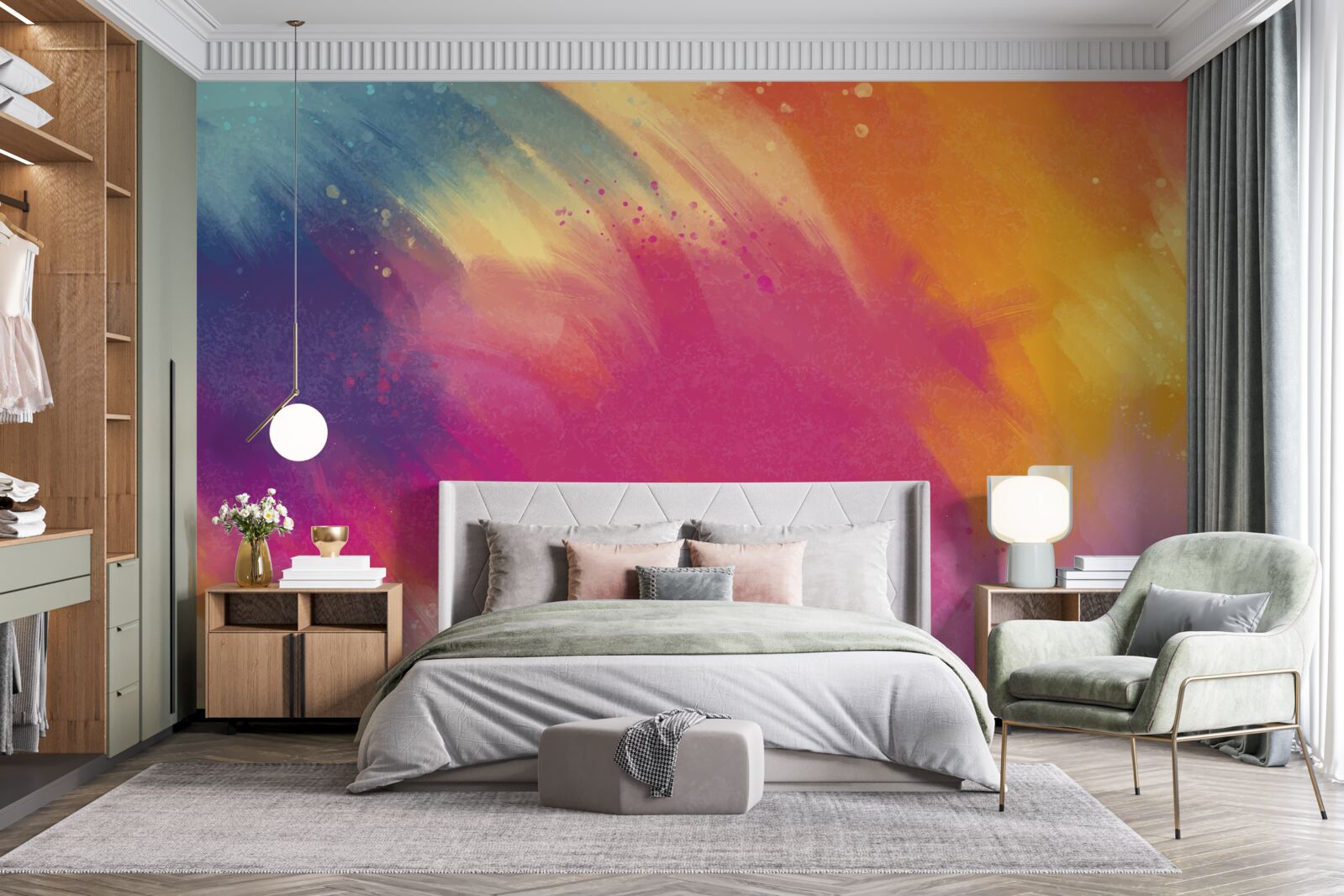 Papier peint arc-en-ciel dans l'espace