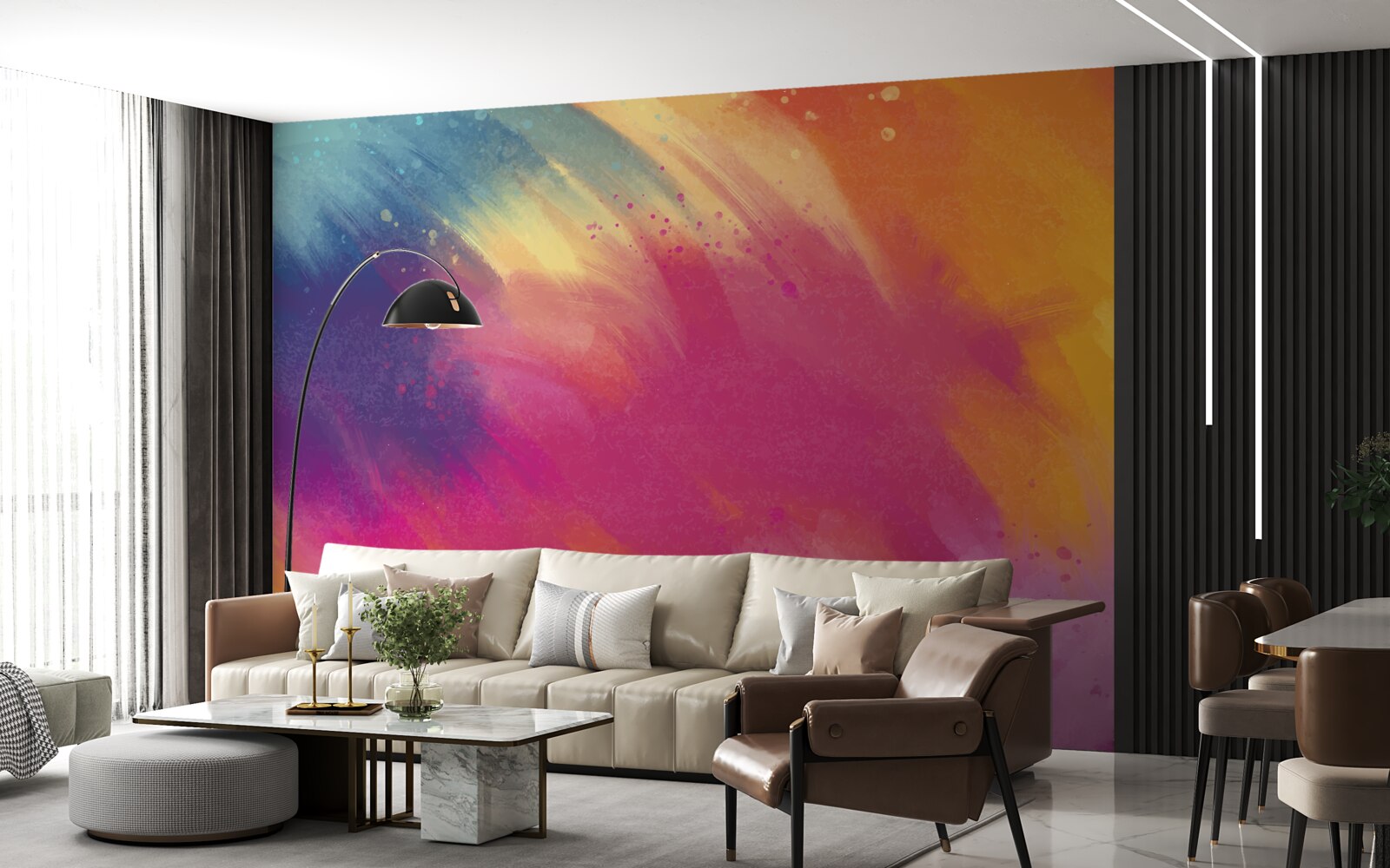 Papier peint arc-en-ciel dans l'espace