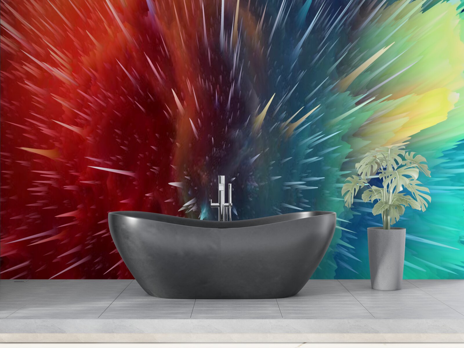 Papier peint des taches de rouge et de bleu