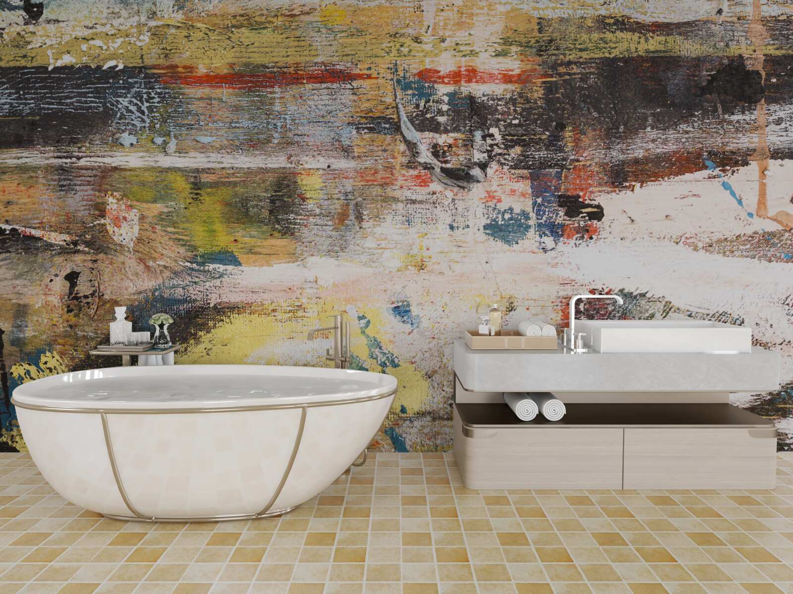 Papier peint une plage de sable où l'eau est si calme