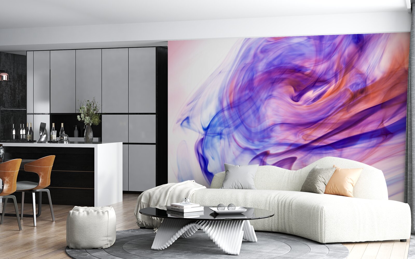 Papier peint taches violettes claires