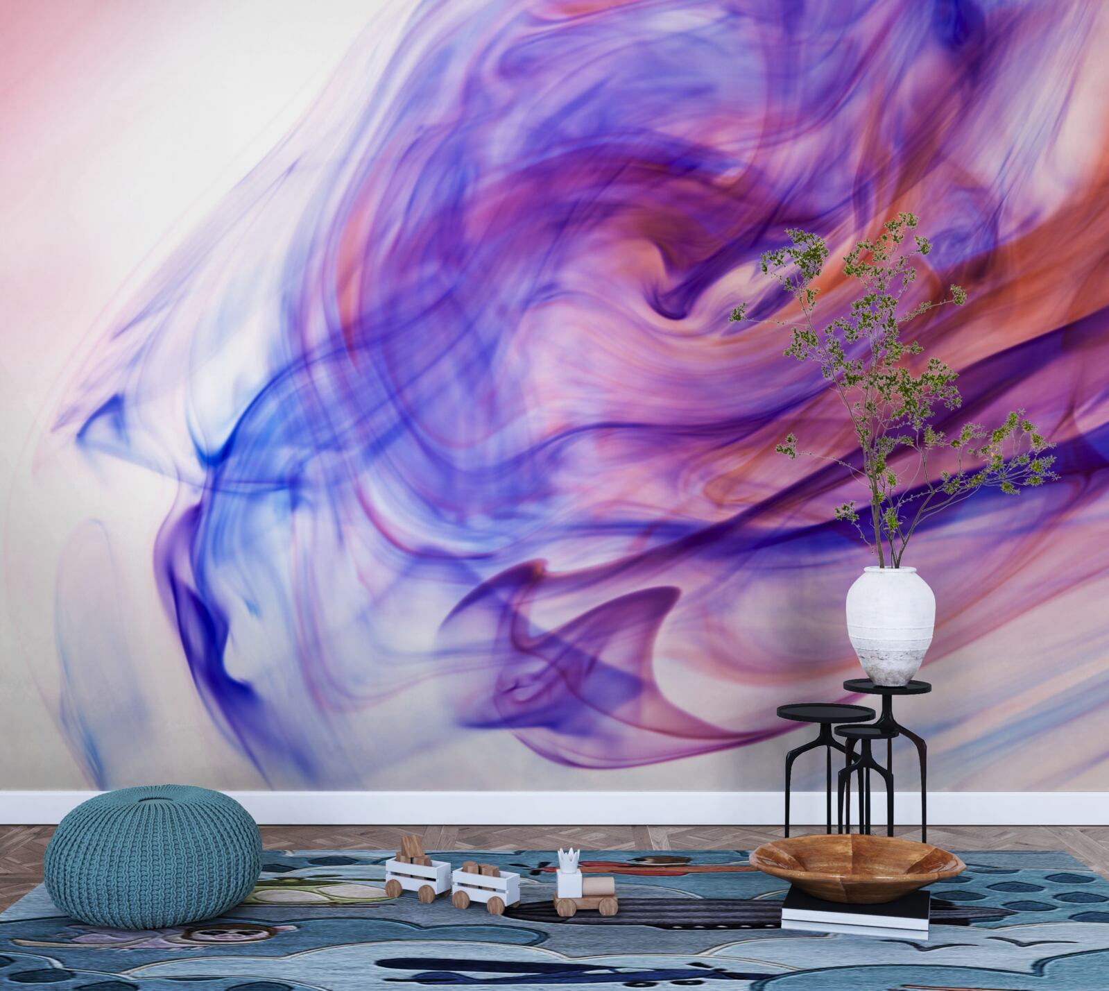 Papier peint taches violettes claires