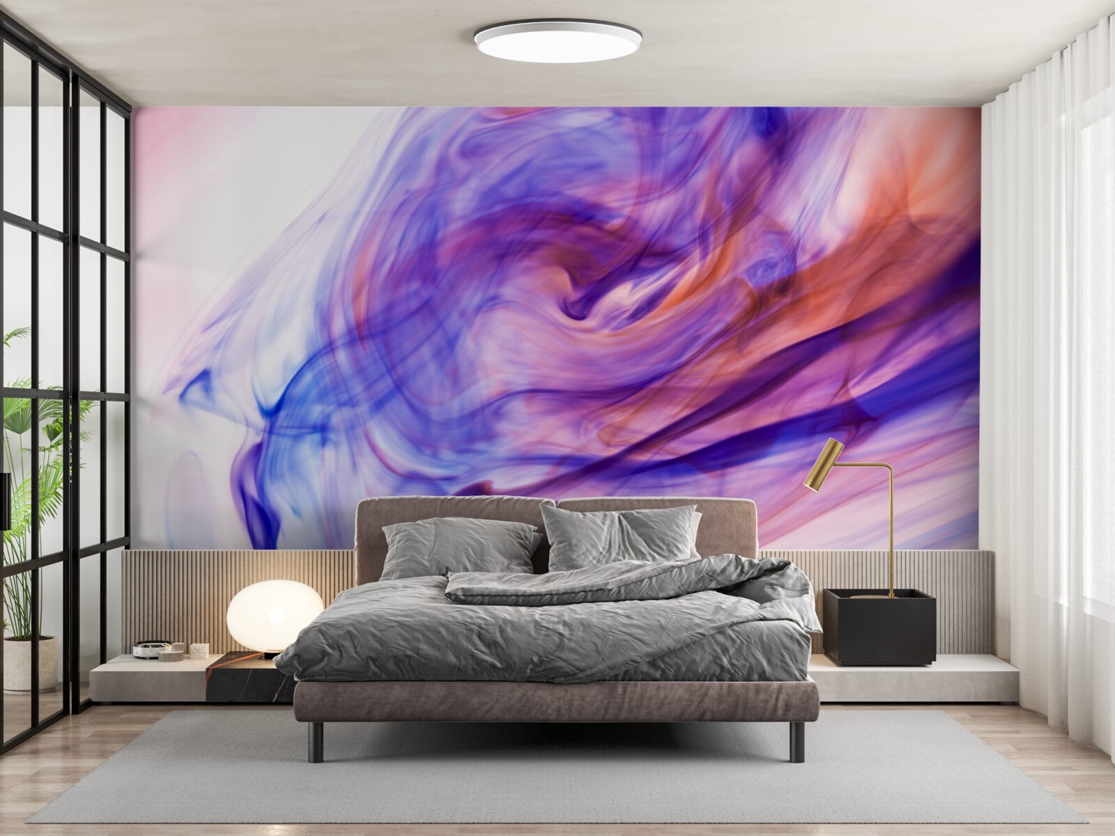 Papier peint taches violettes claires