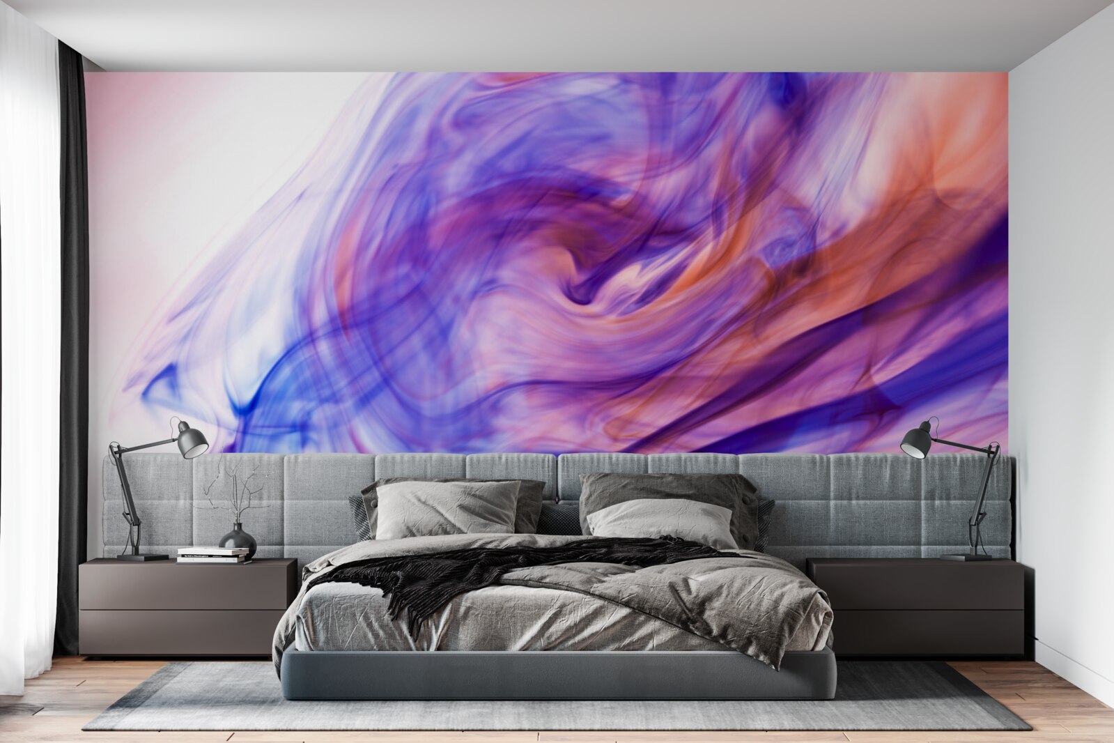 Papier peint taches violettes claires