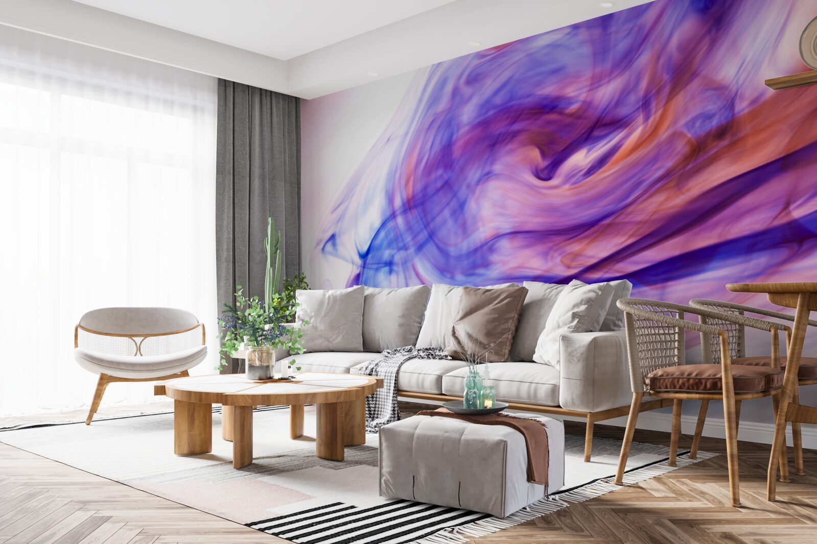 Papier peint taches violettes claires