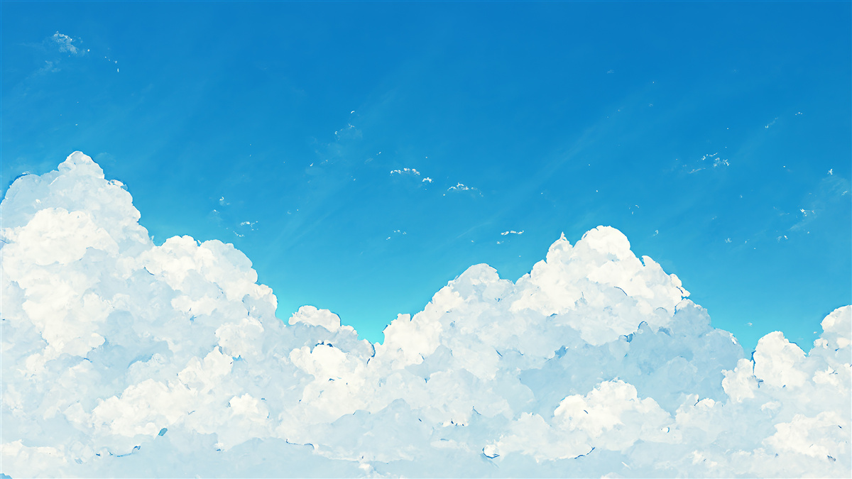 Papier peint ciel bleu et nuages blancs comme neige