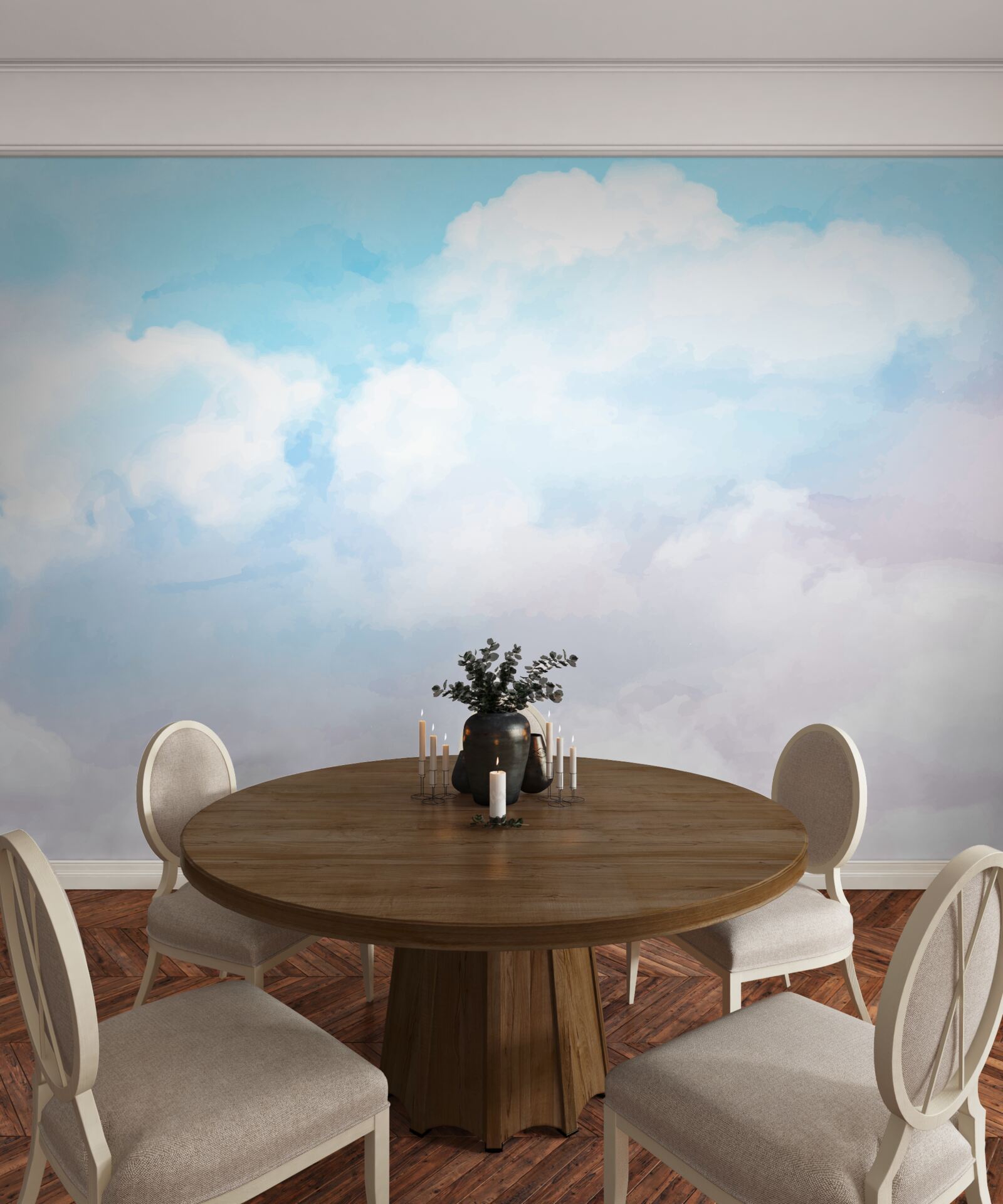 Papier peint le ciel est lumineux et coloré