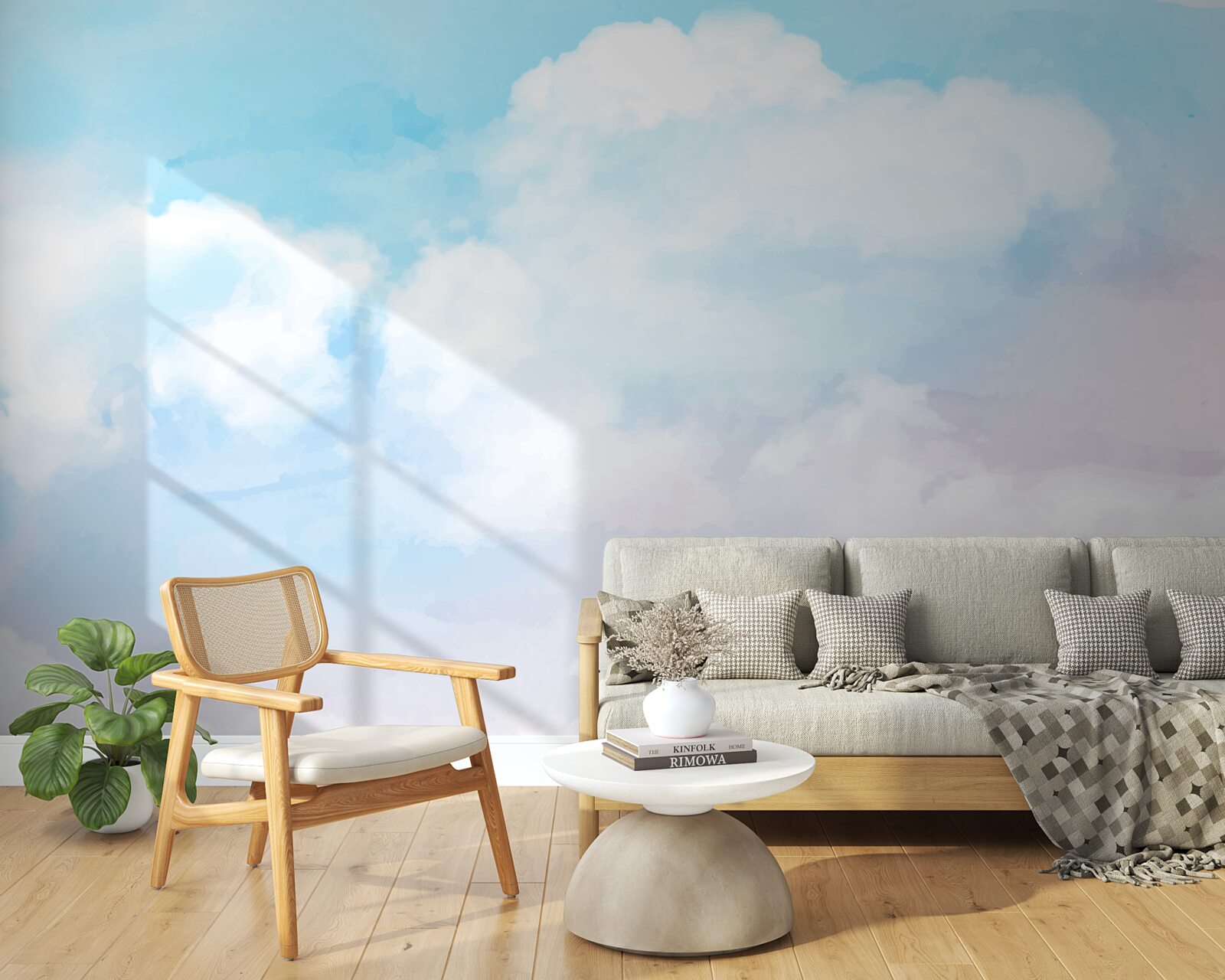 Papier peint le ciel est lumineux et coloré