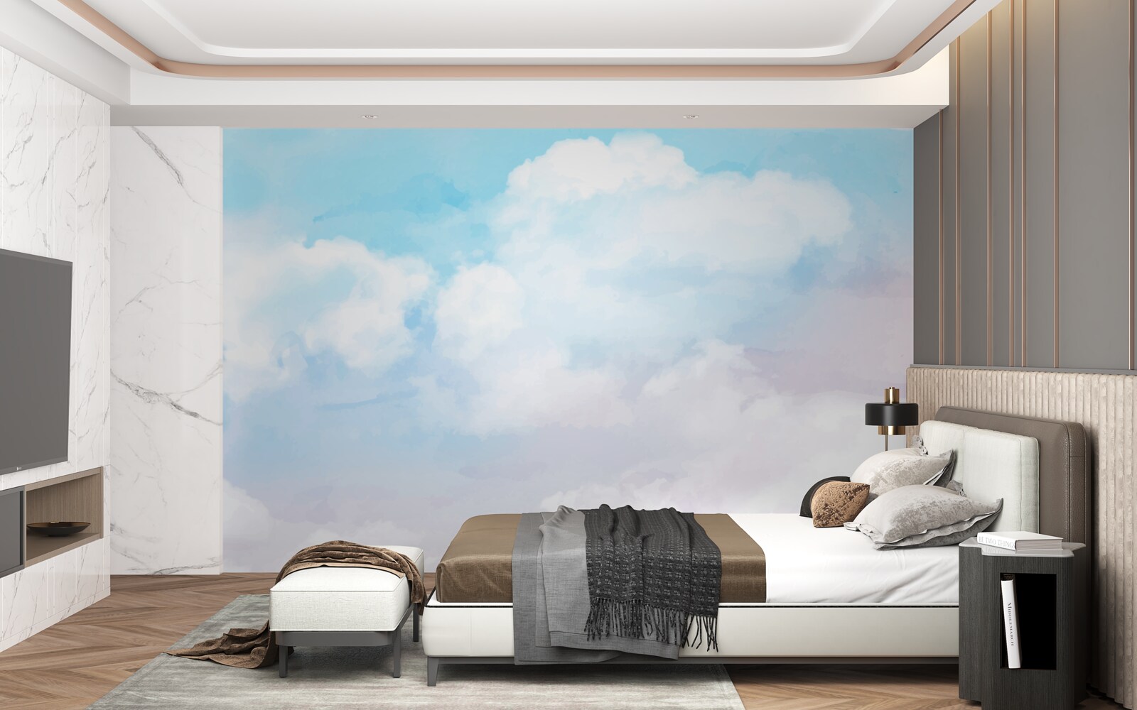 Papier peint le ciel est lumineux et coloré