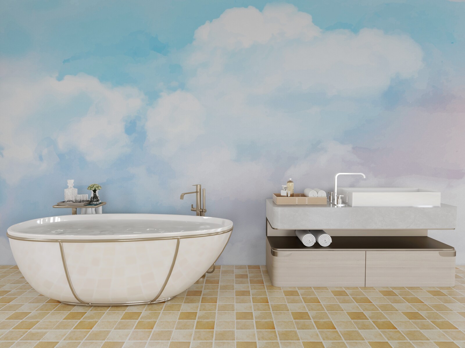 Papier peint le ciel est lumineux et coloré