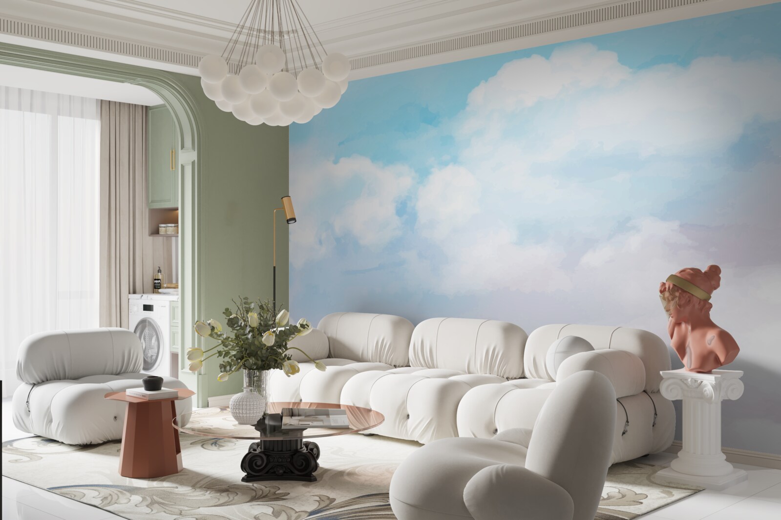 Papier peint le ciel est lumineux et coloré