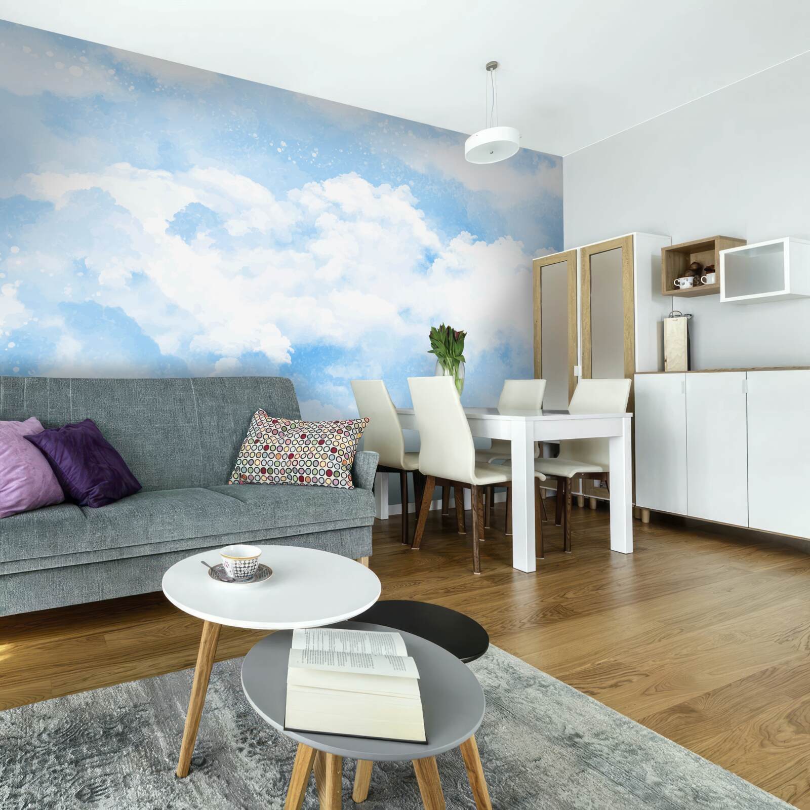 Papier peint "Le ciel bleu annonce la pluie".