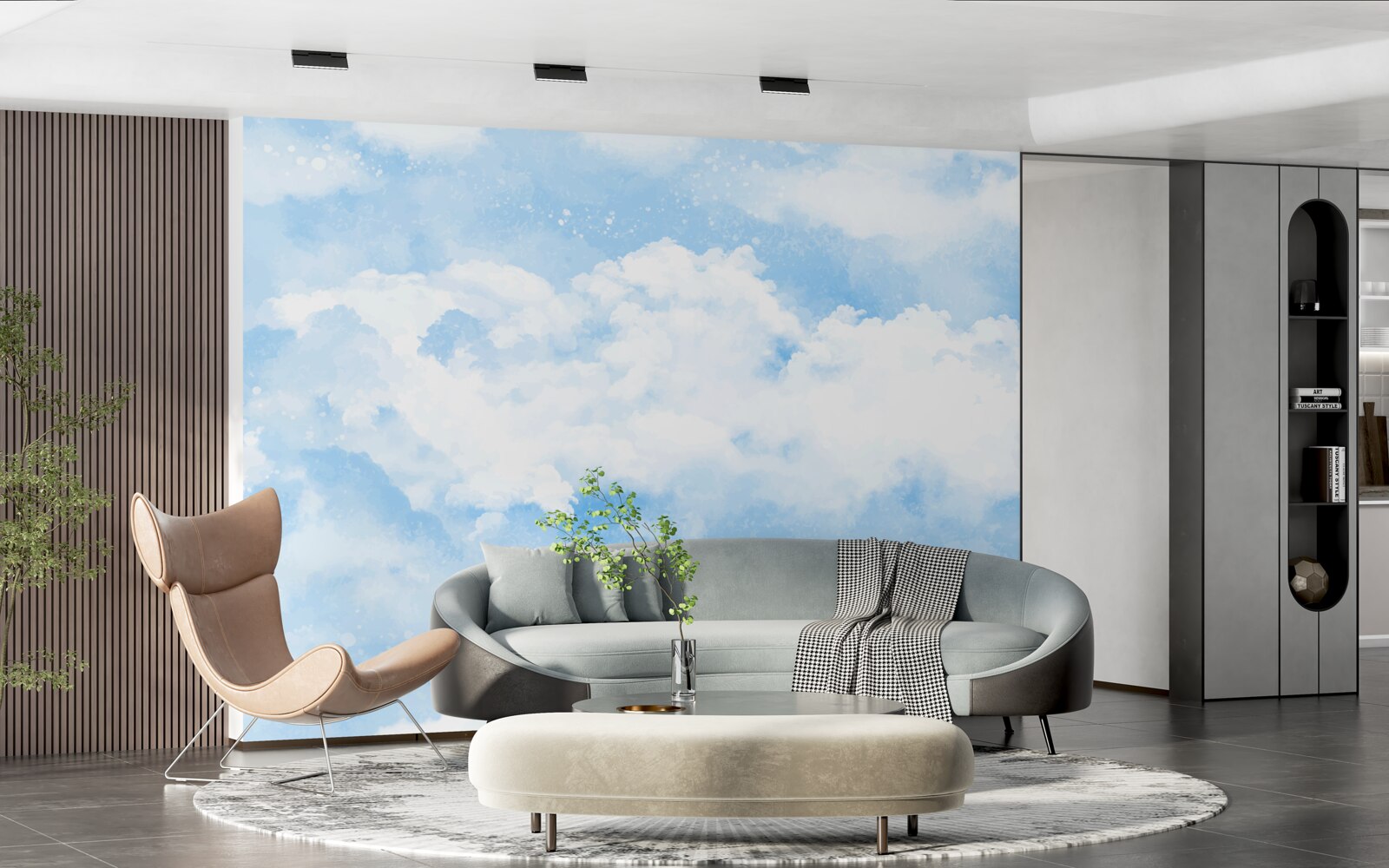 Papier peint "Le ciel bleu annonce la pluie".