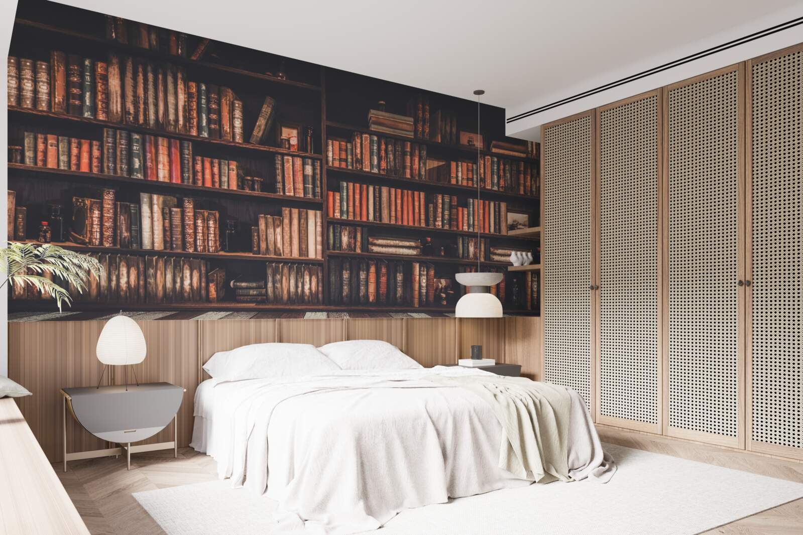 Papier peint des livres empilés sur les étagères