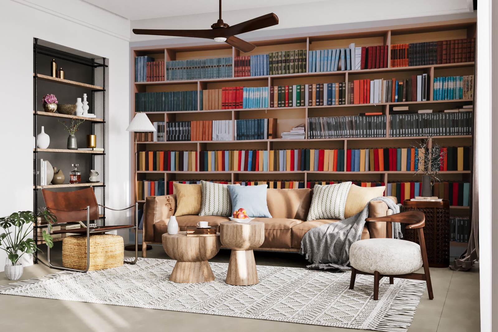 Papier peint une vaste collection de livres à la maison