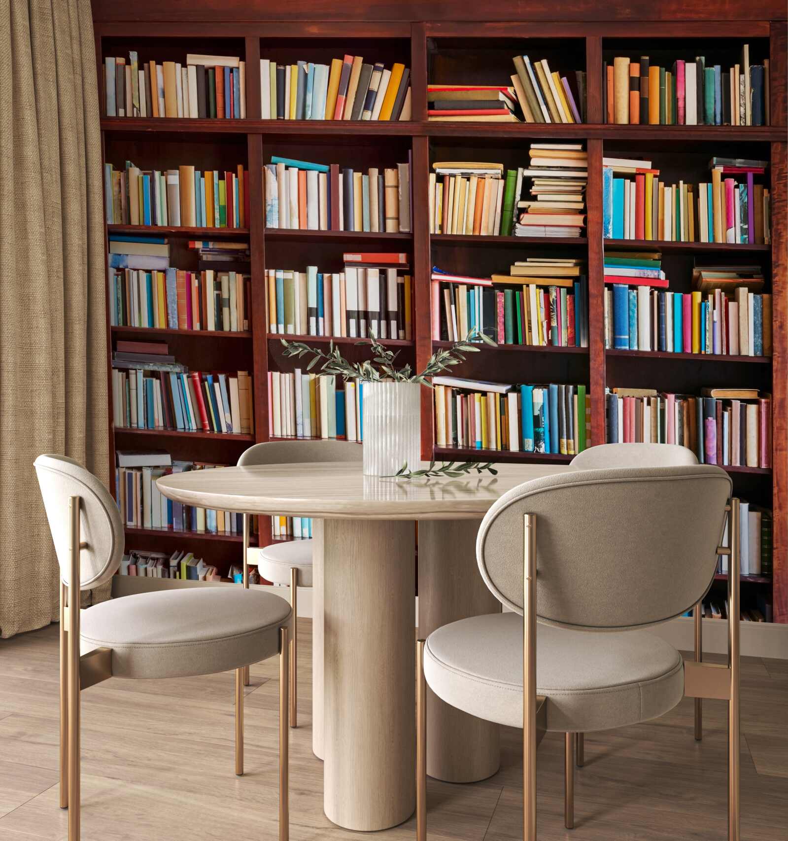 Papier peint des rangées de livres de différentes couleurs sur les étagères