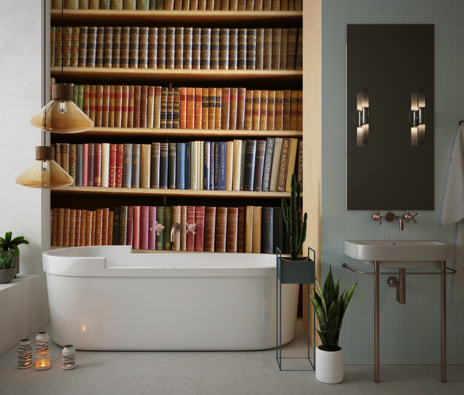 Papier peint il y a beaucoup de livres sur les étagères