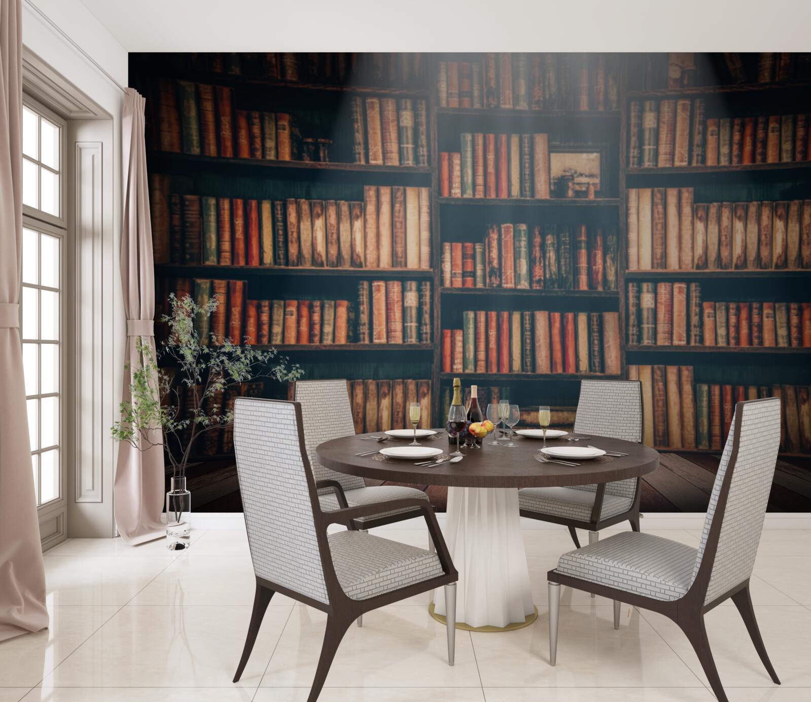 Papier peint un rayon de soleil dans les livres