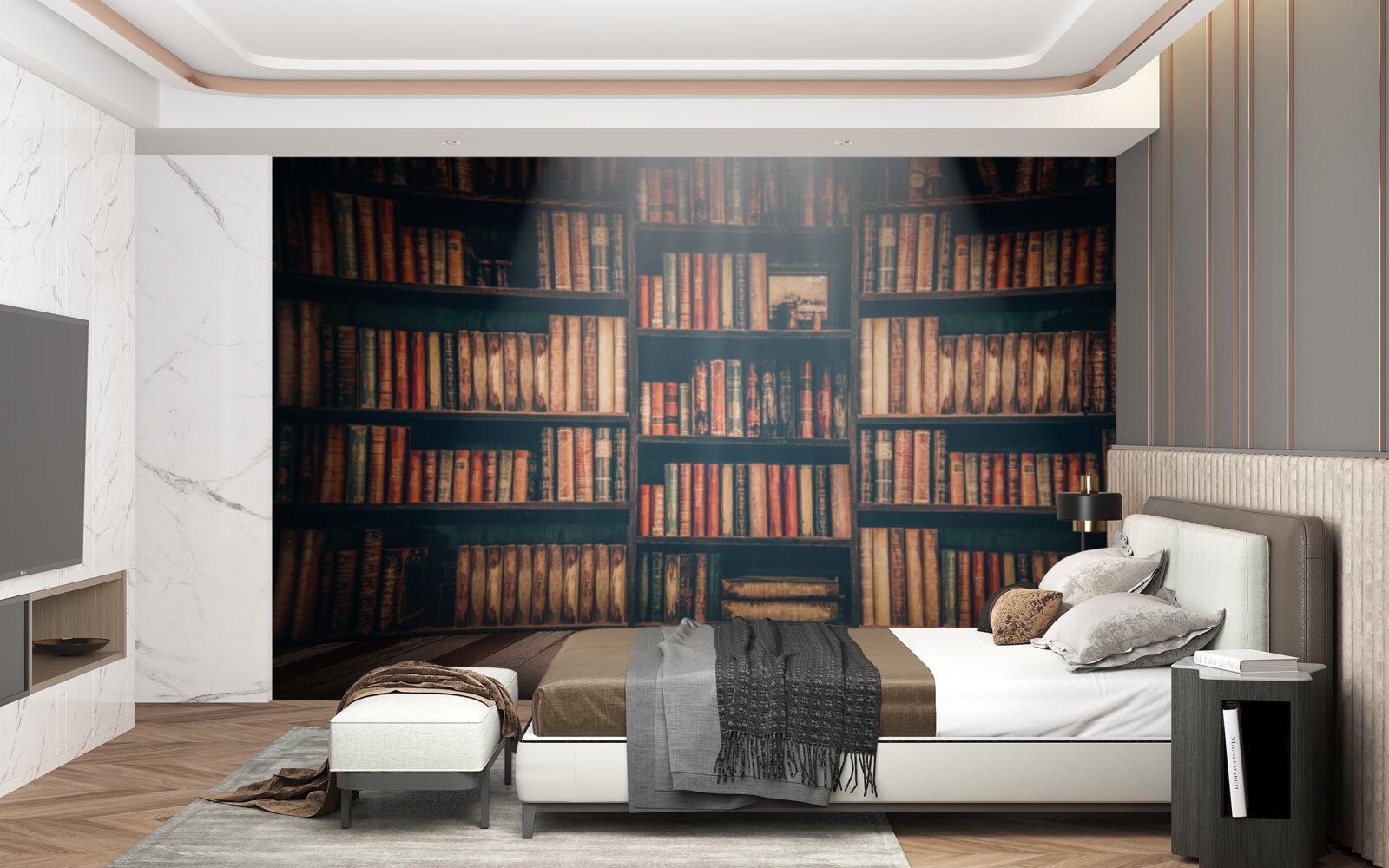 Papier peint un rayon de soleil dans les livres