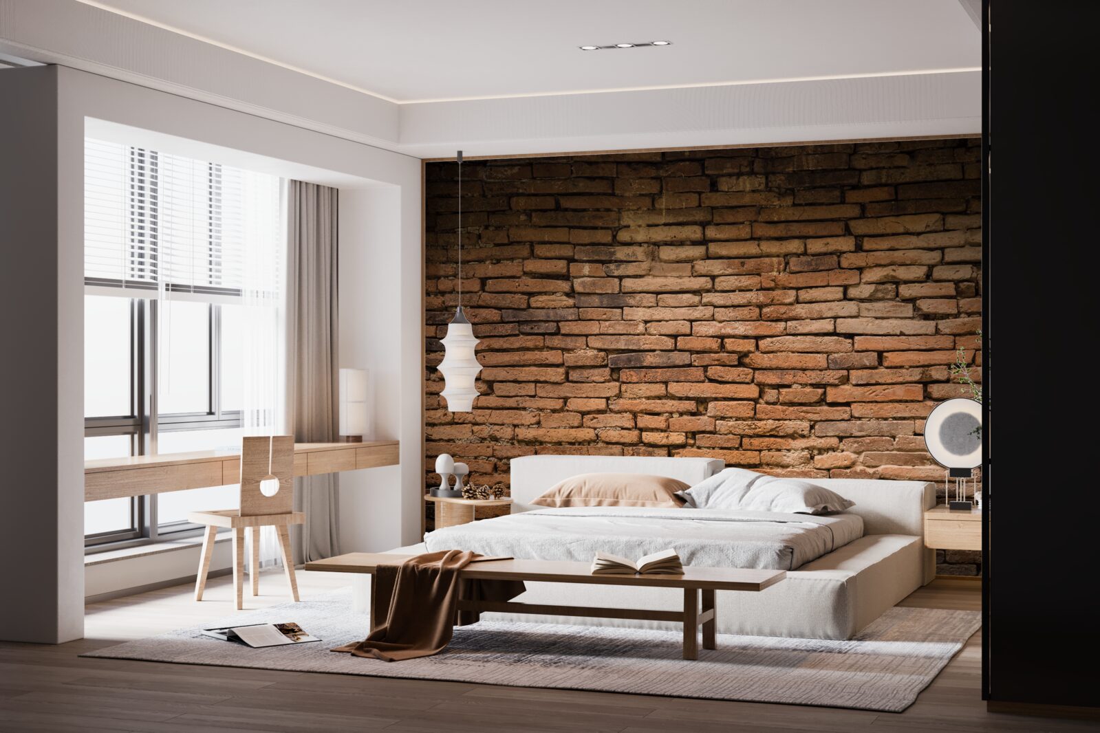 Papier peint Un mur de briques qui plie