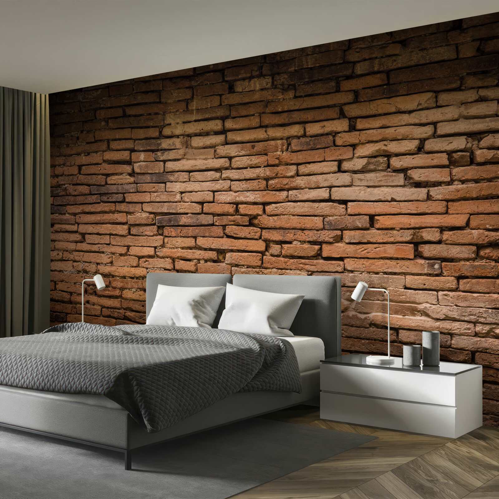 Papier peint Un mur de briques qui plie