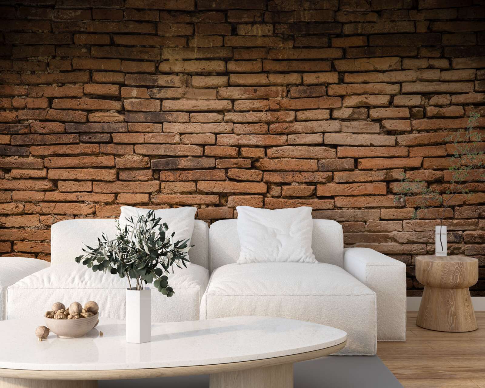 Papier peint Un mur de briques qui plie