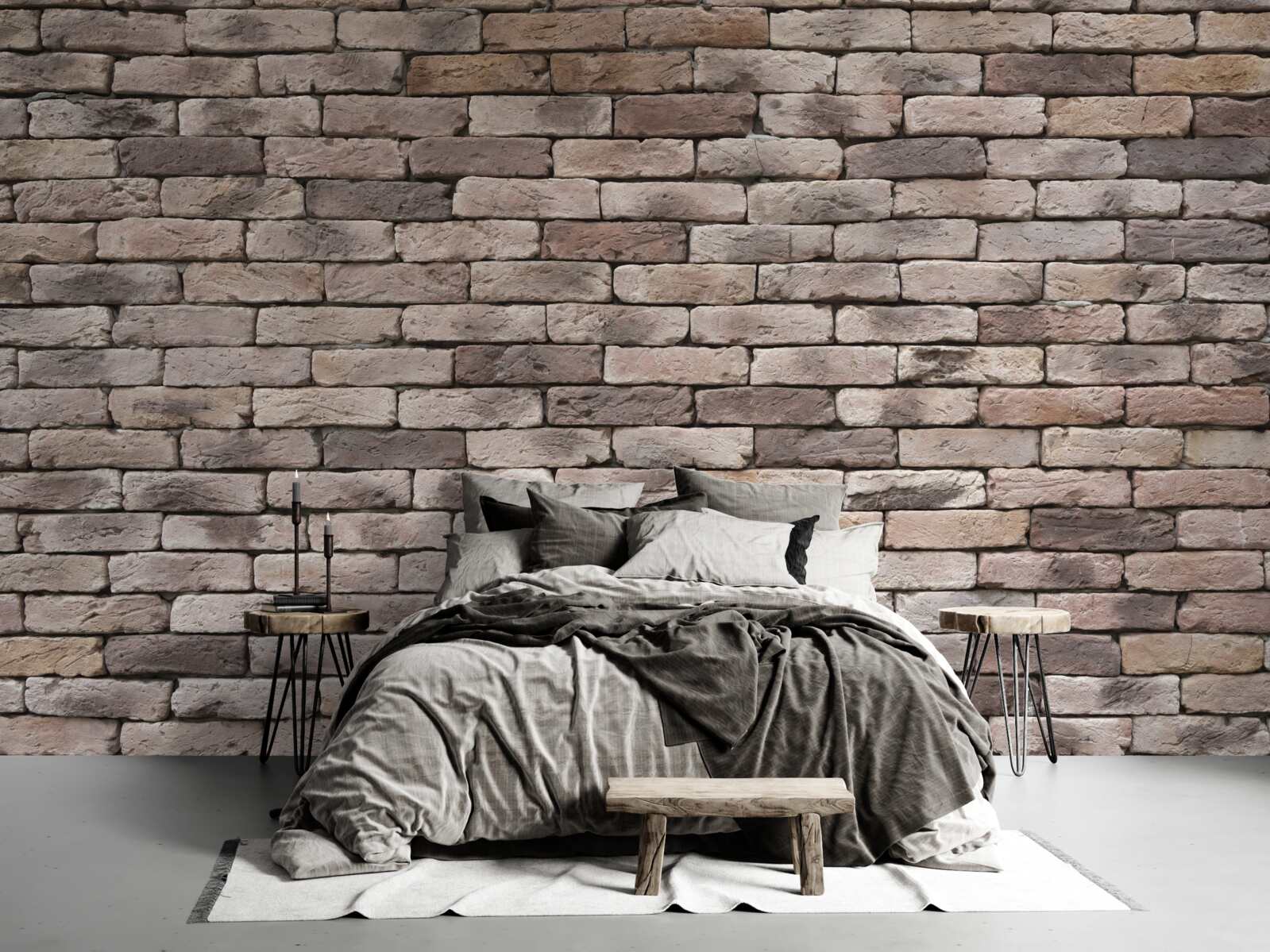 Papier peint construction en briques moulées à la main