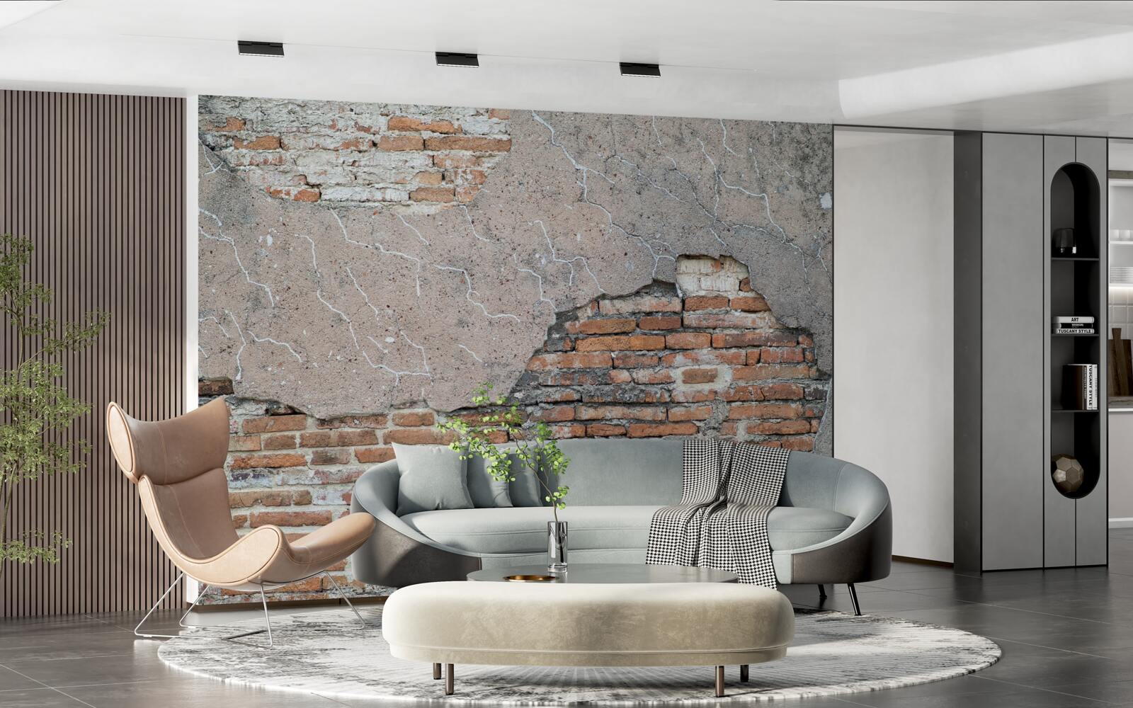 Papier peint Un mur de briques qui s'effondre