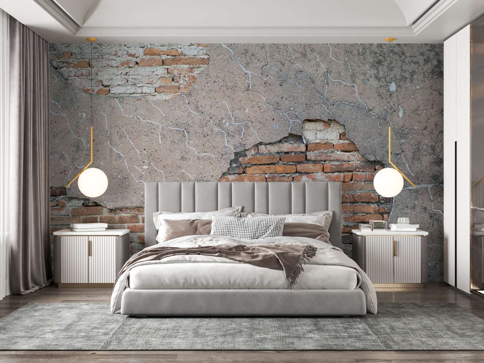 Papier peint Un mur de briques qui s'effondre