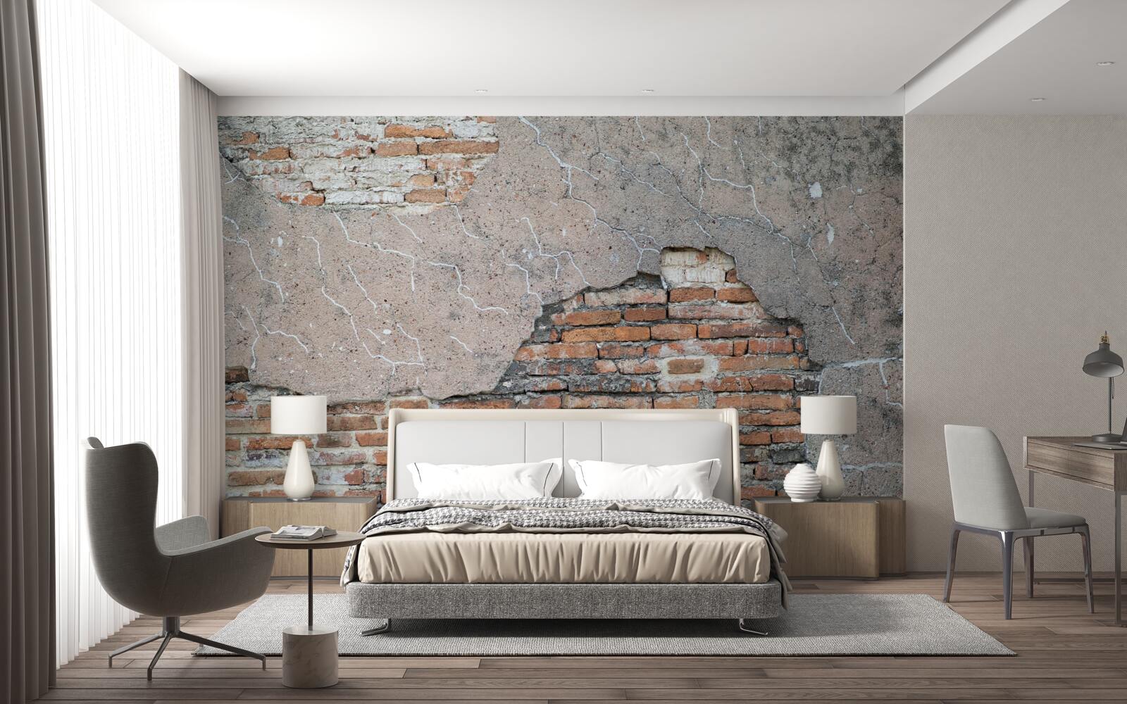 Papier peint Un mur de briques qui s'effondre