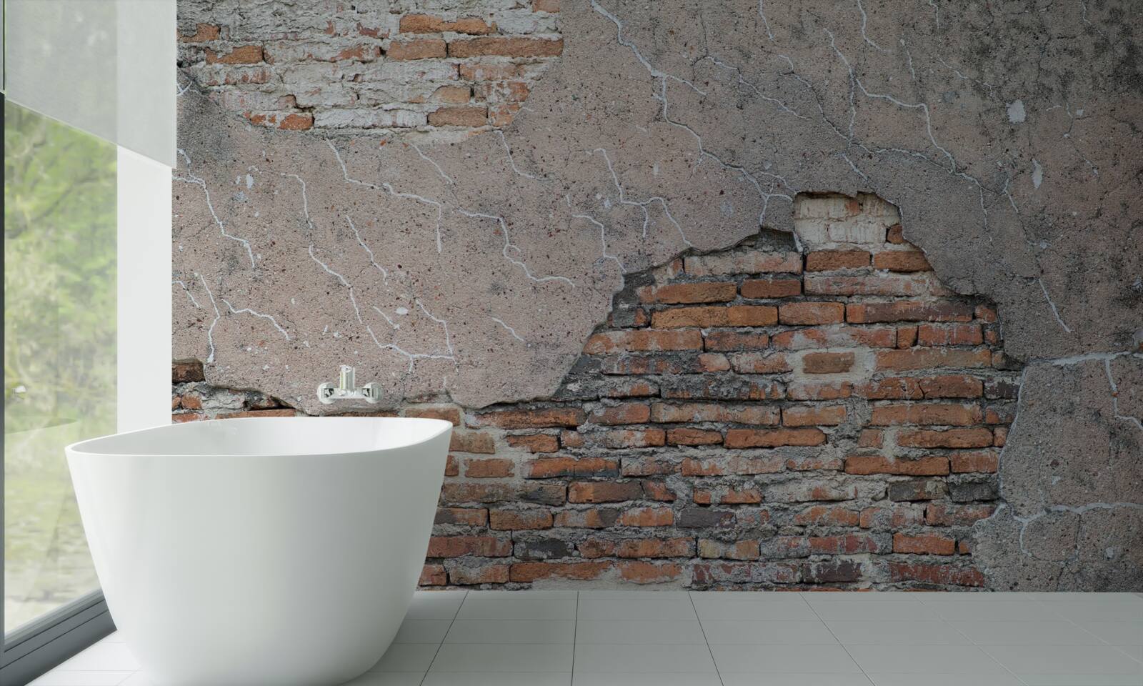 Papier peint Un mur de briques qui s'effondre