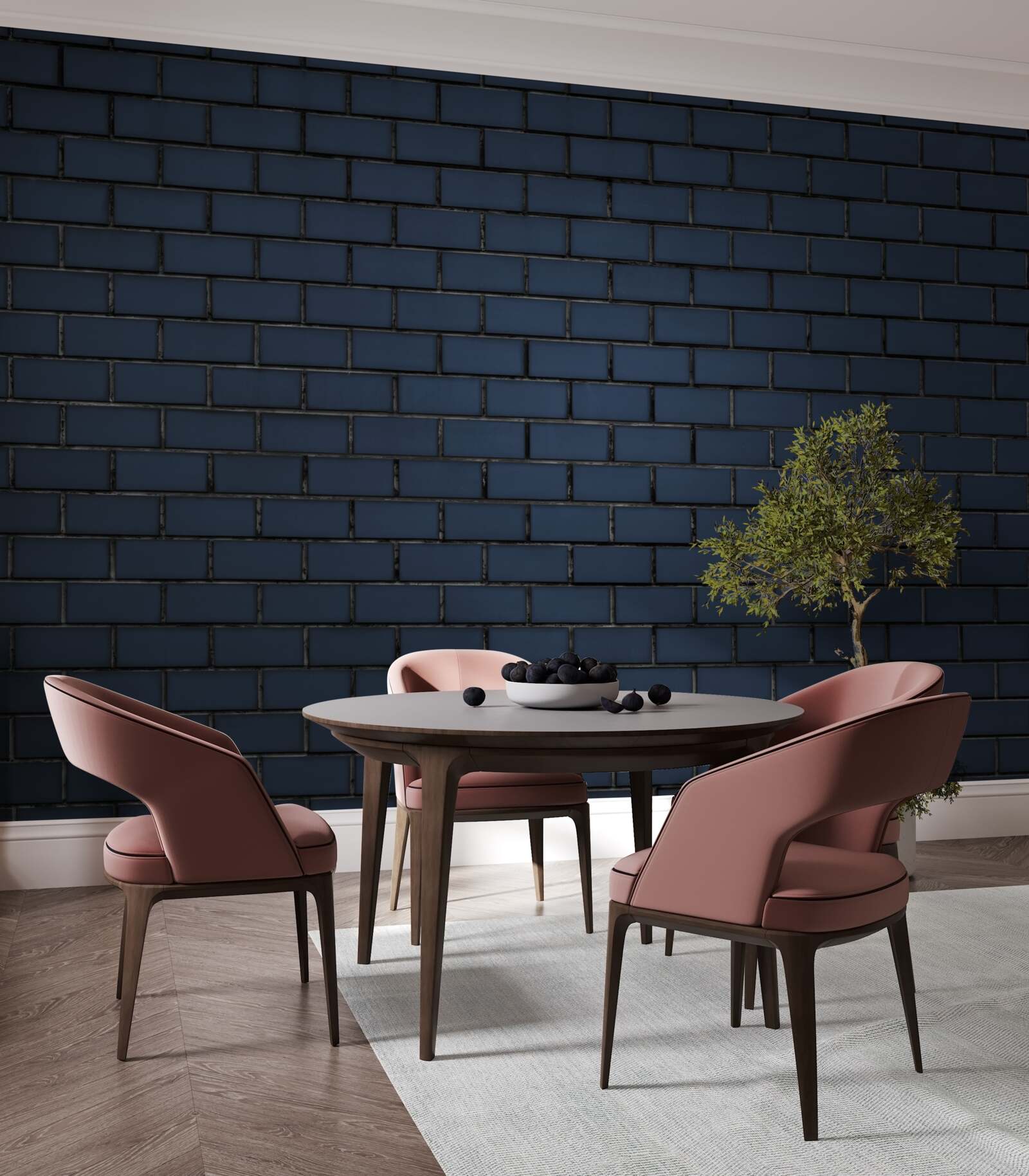 Papier peint mur de briques complètement sombre