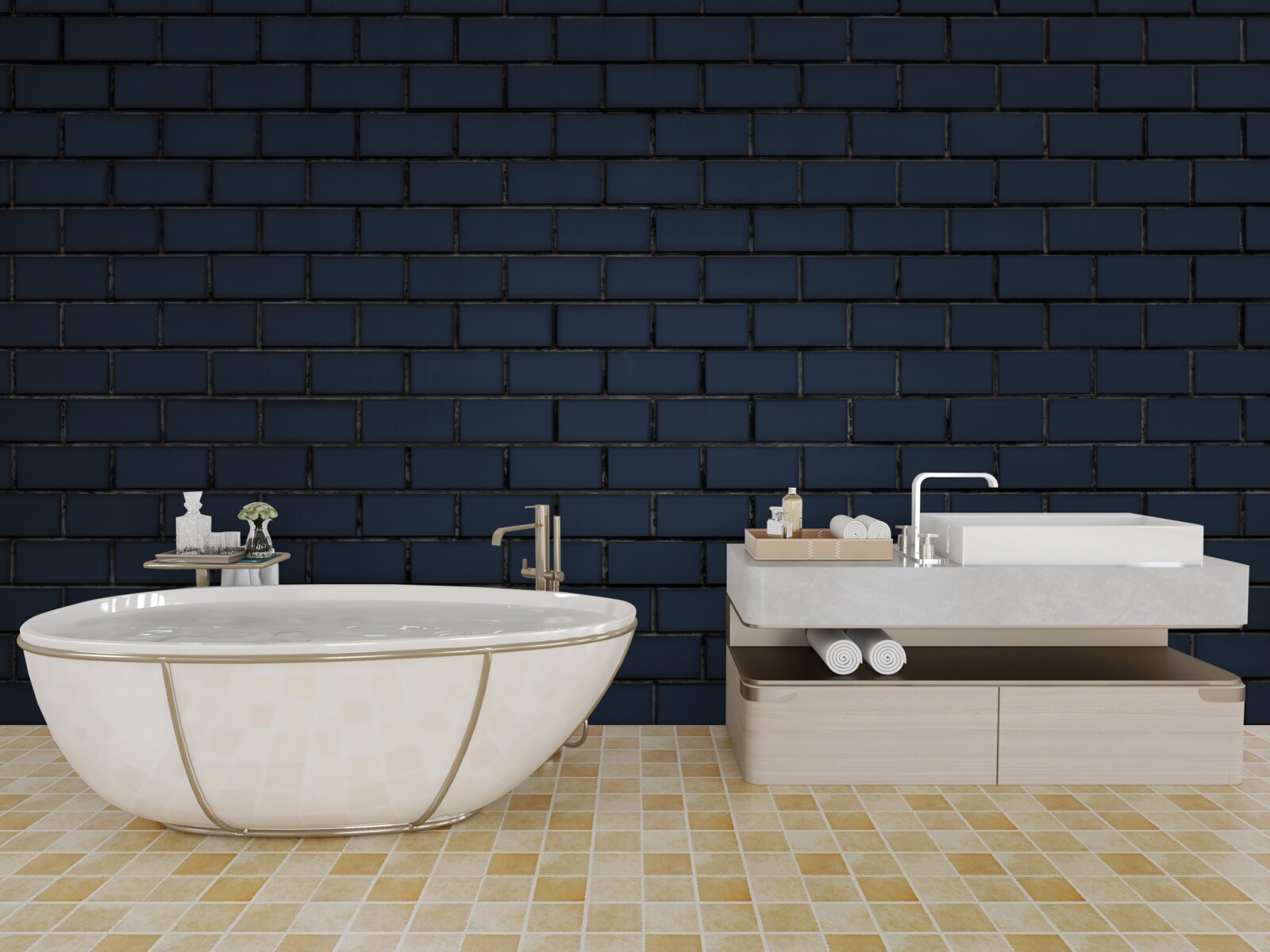 Papier peint mur de briques complètement sombre