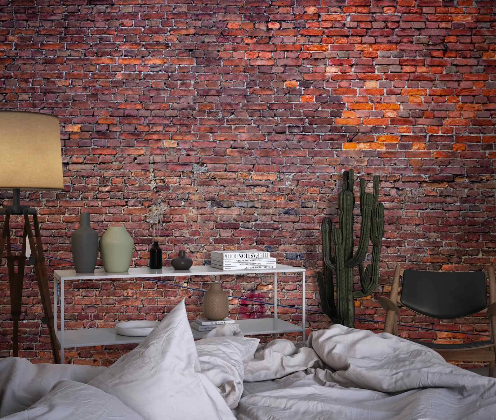 Papier peint vieux mur de briques rouges