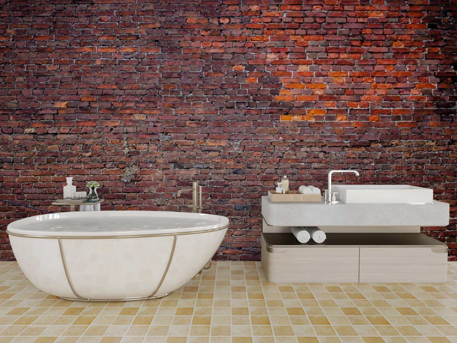 Papier peint vieux mur de briques rouges