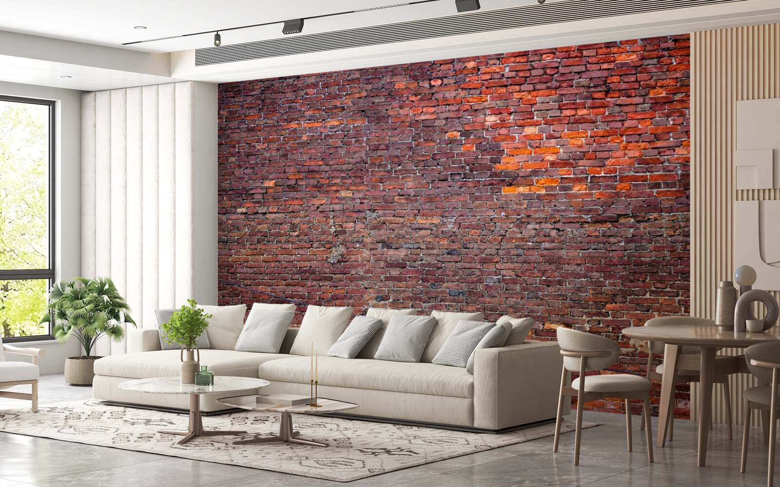 Papier peint vieux mur de briques rouges