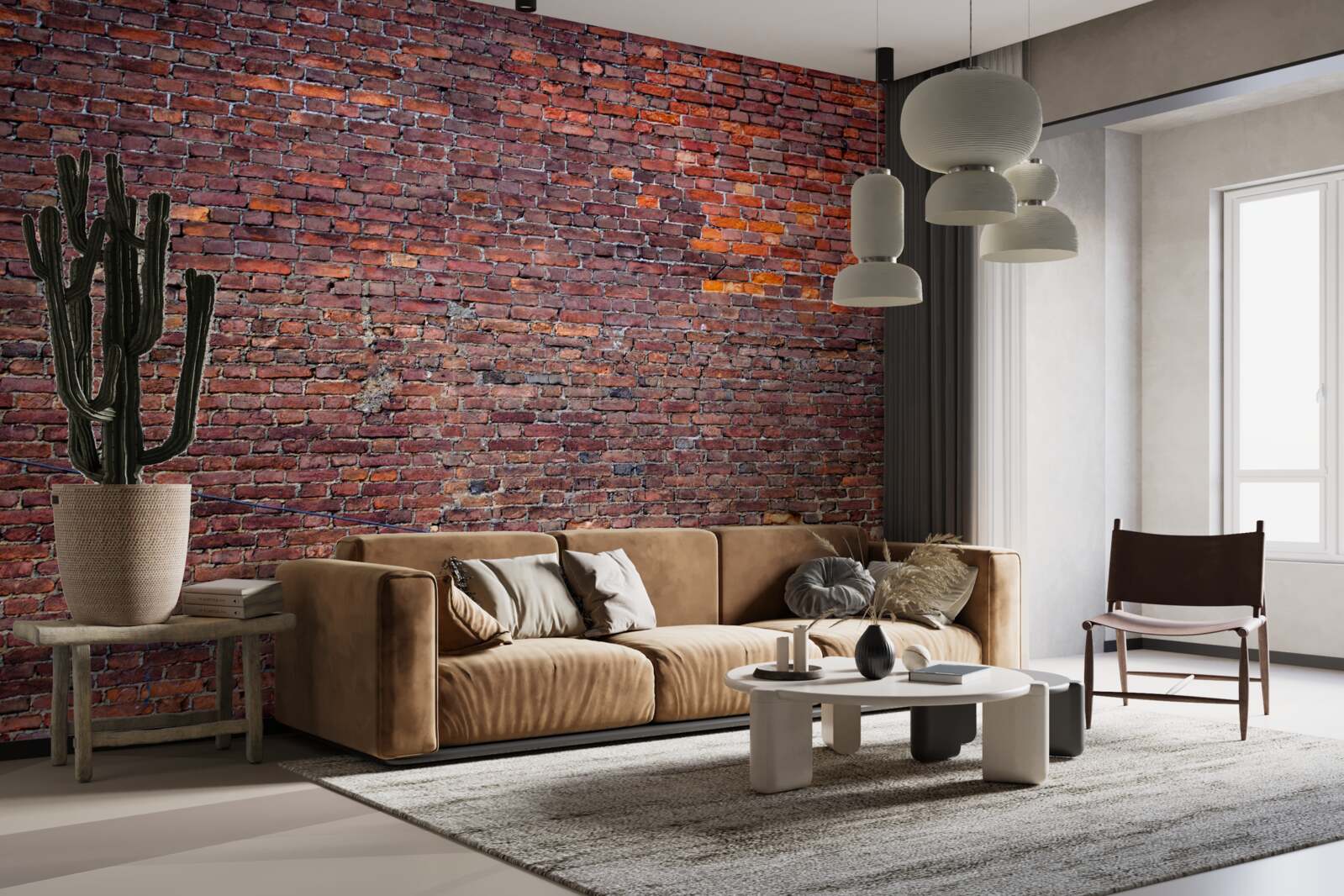 Papier peint vieux mur de briques rouges