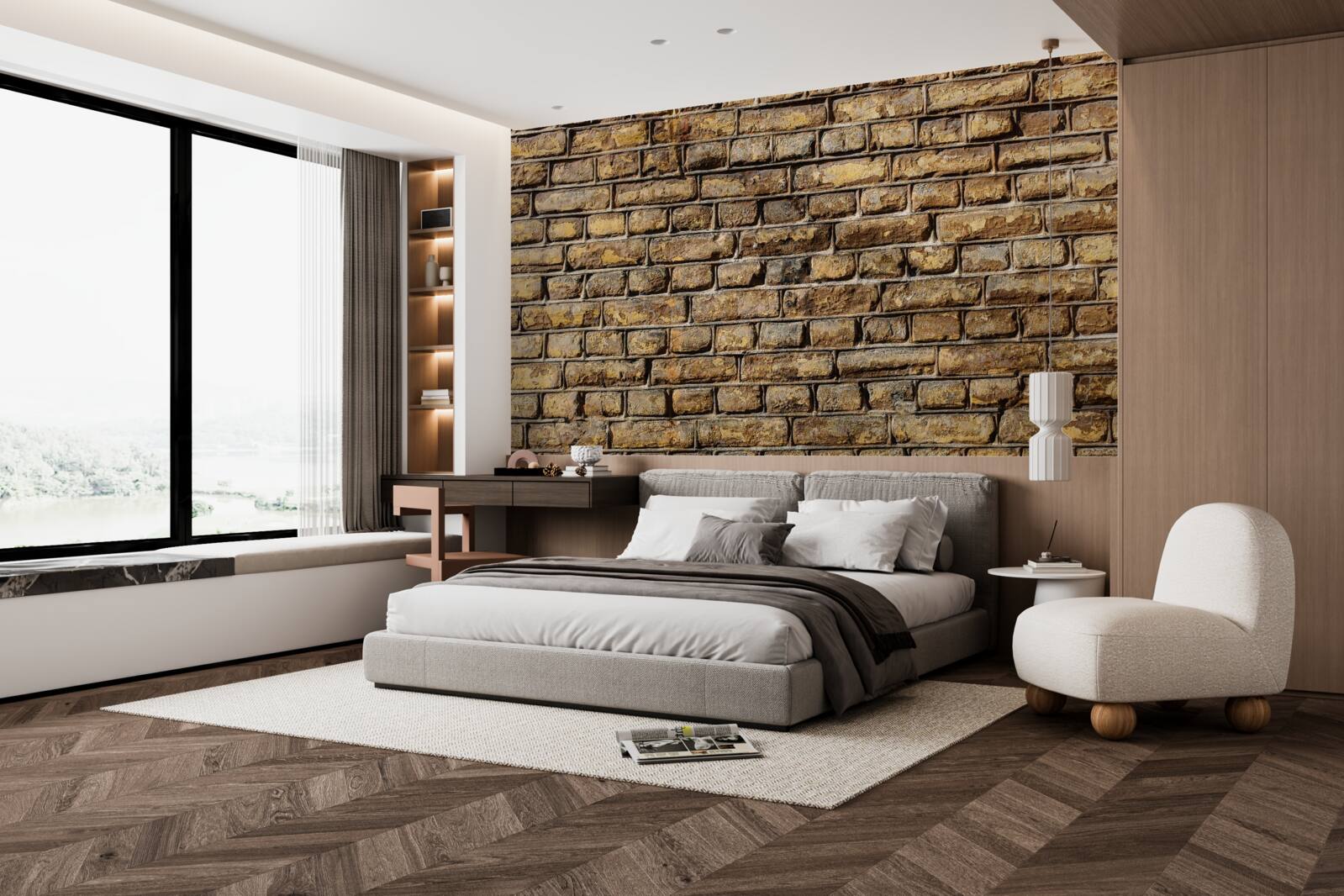 Papier peint Mur de briques non traité