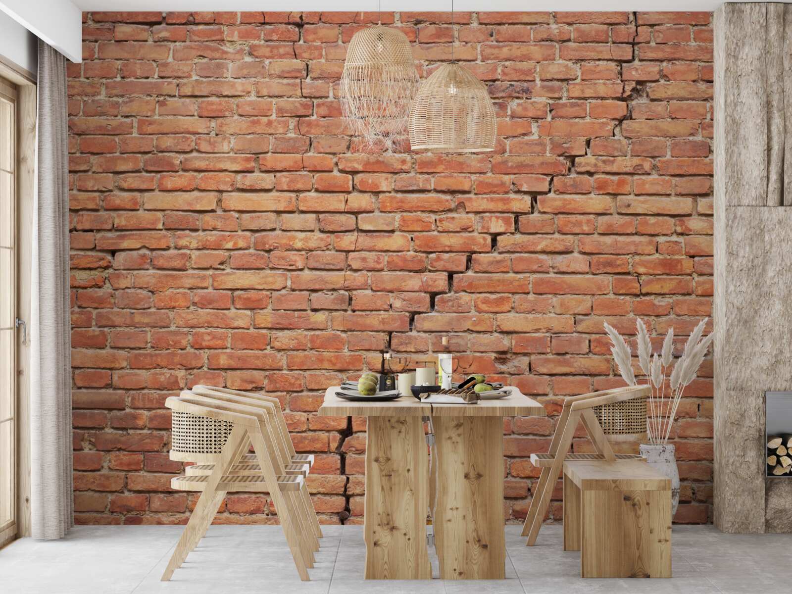 Papier peint fissure importante dans le mur