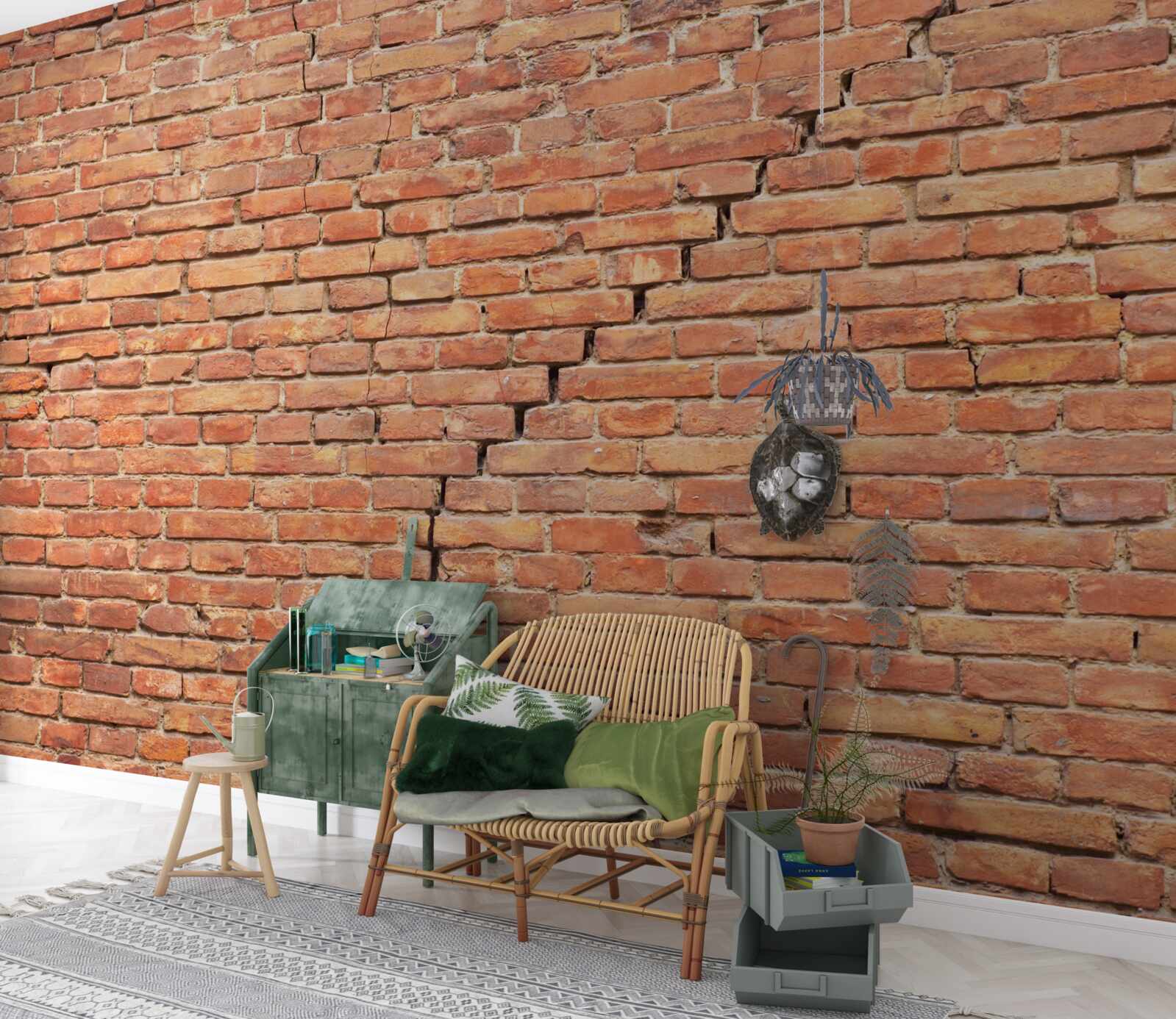 Papier peint fissure importante dans le mur