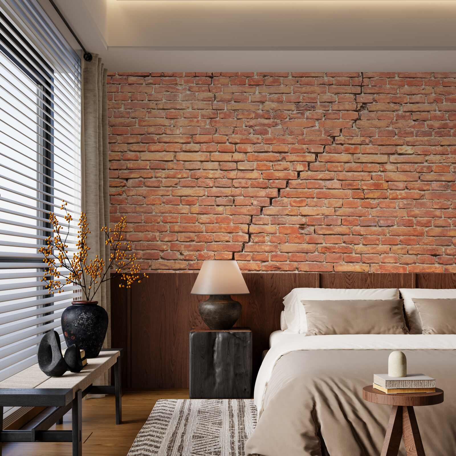 Papier peint fissure importante dans le mur