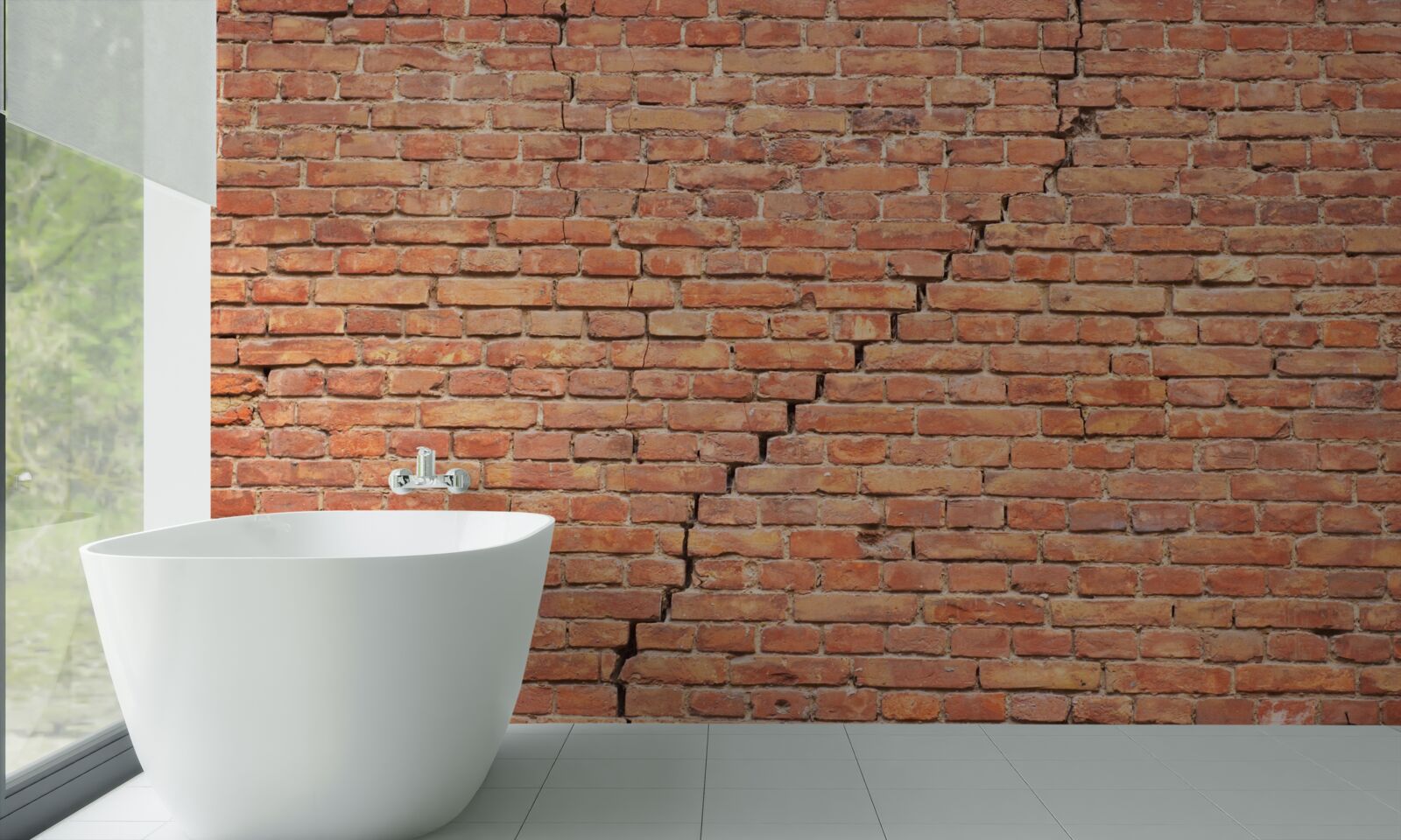 Papier peint fissure importante dans le mur