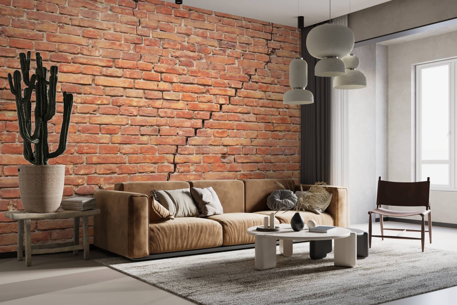 Papier peint fissure importante dans le mur