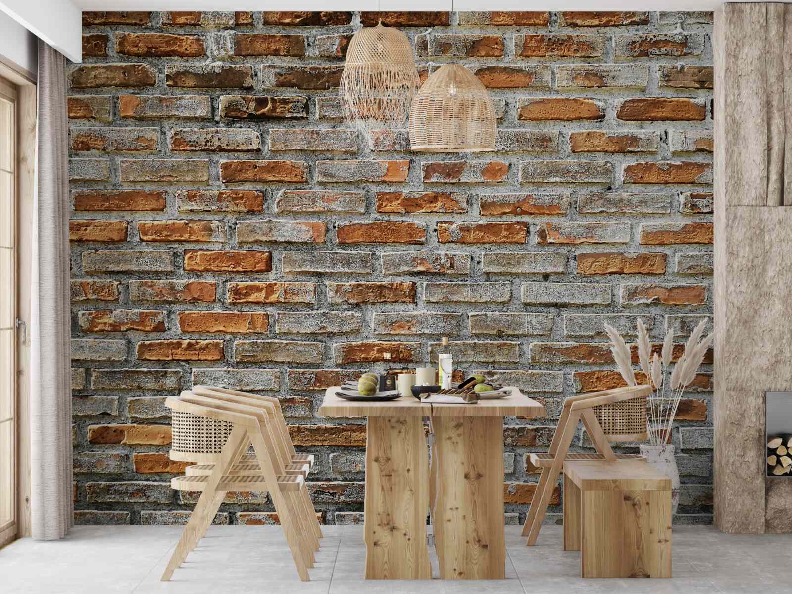 Papier peint Mur de briques en différentes teintes