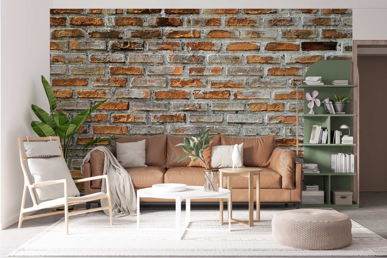 Papier peint Mur de briques en différentes teintes