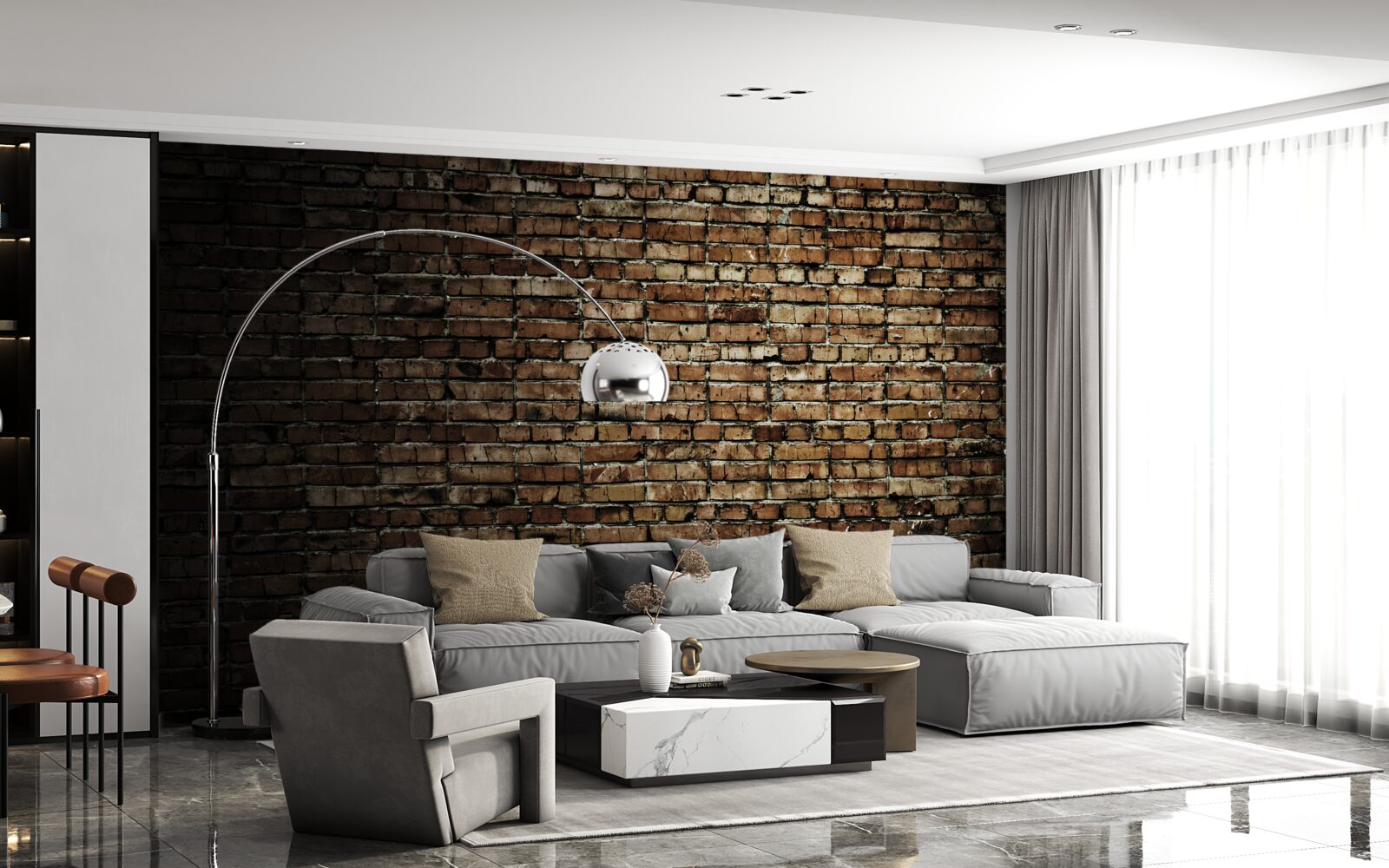 Papier peint mur de briques sombres