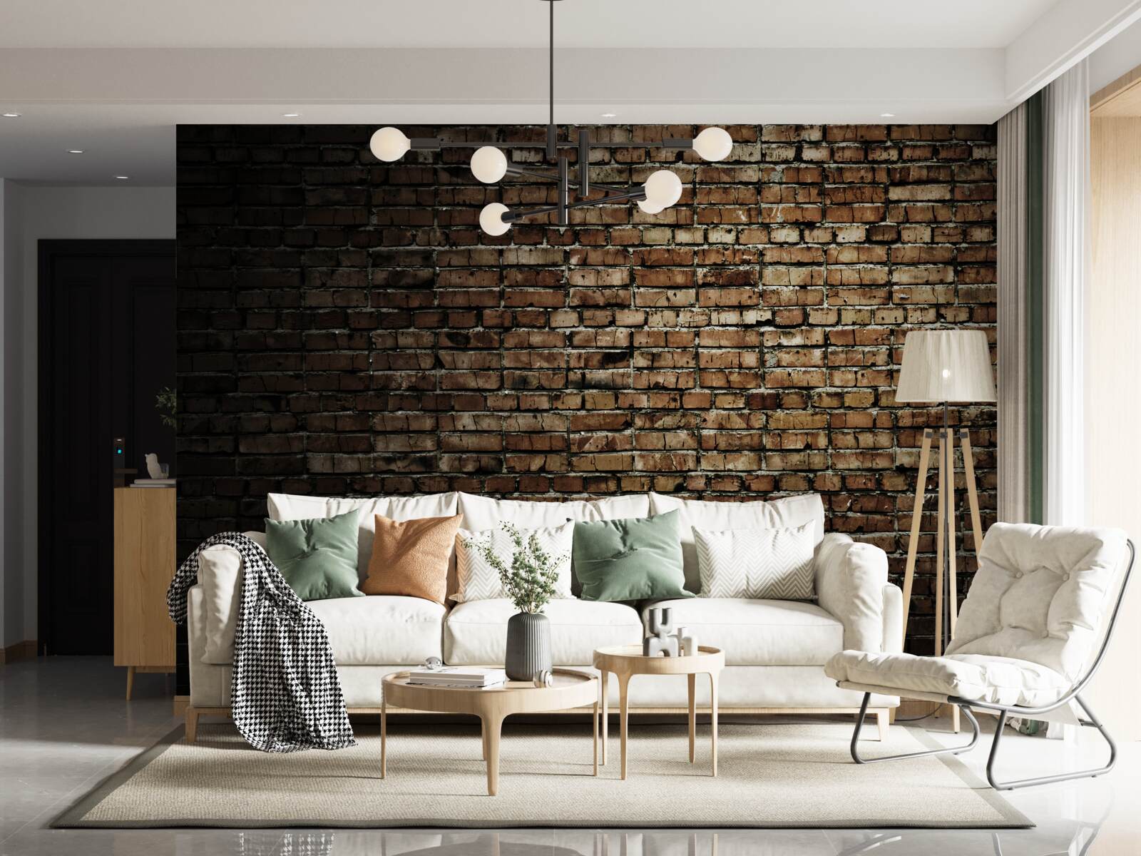 Papier peint mur de briques sombres