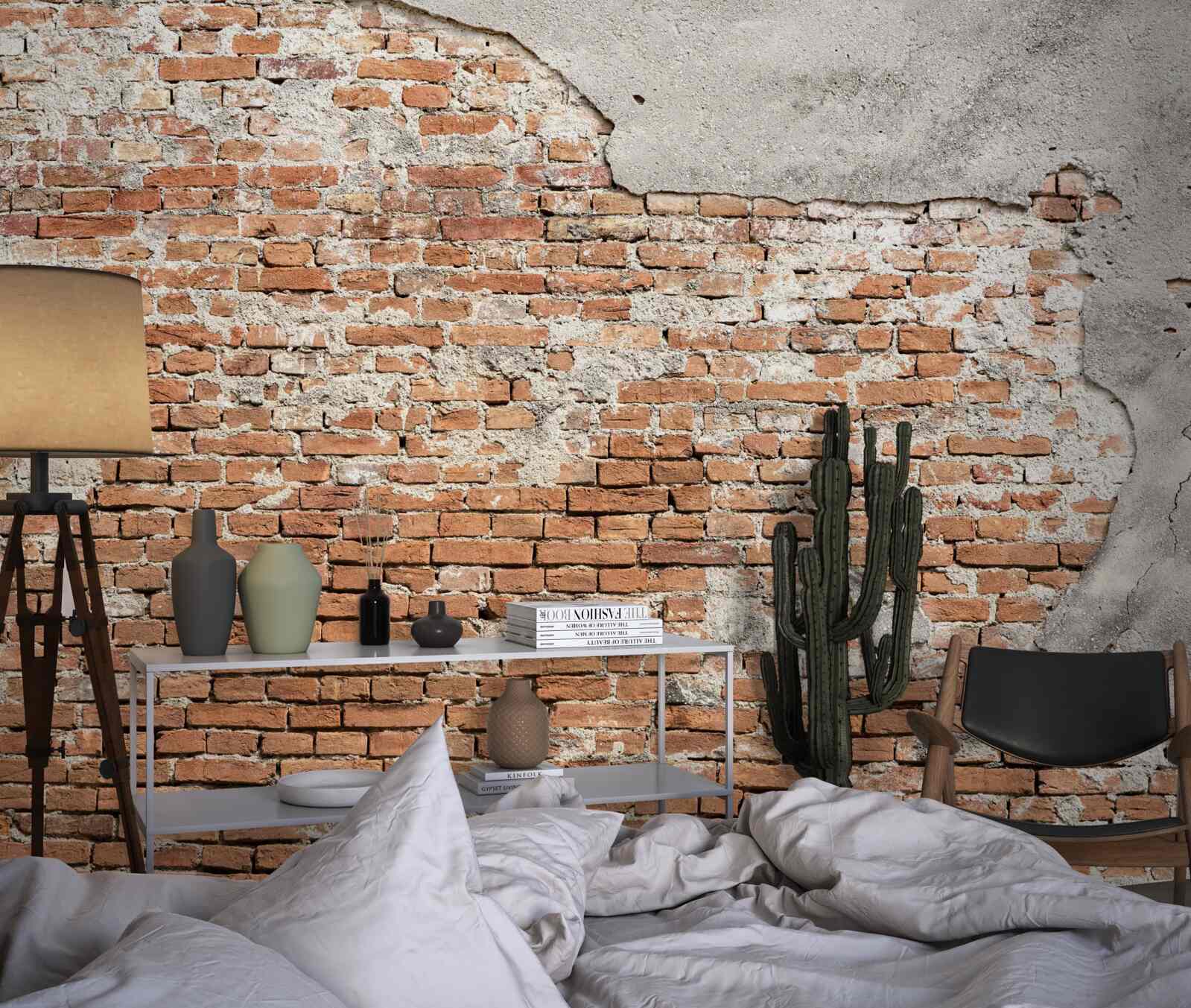 Papier peint partie d'une ancienne barrière de briques