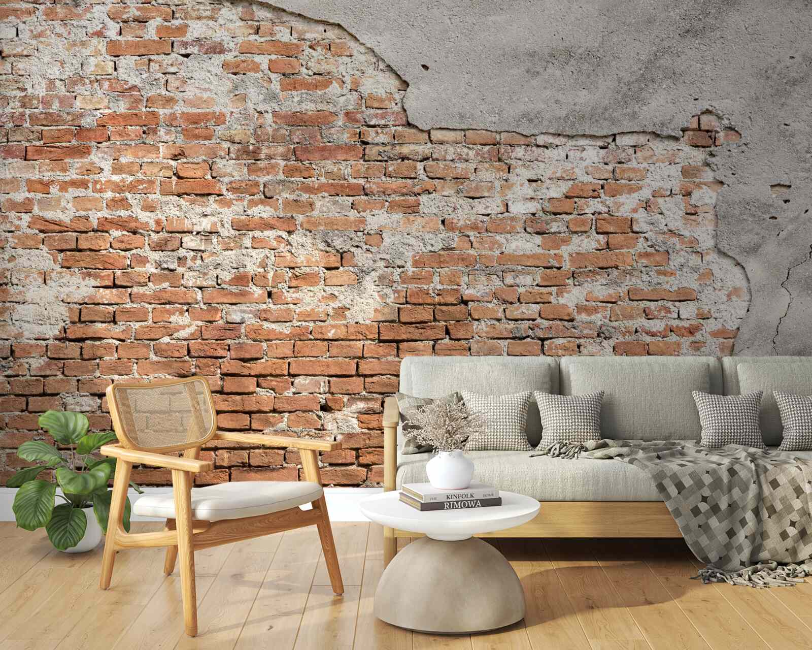 Papier peint partie d'une ancienne barrière de briques