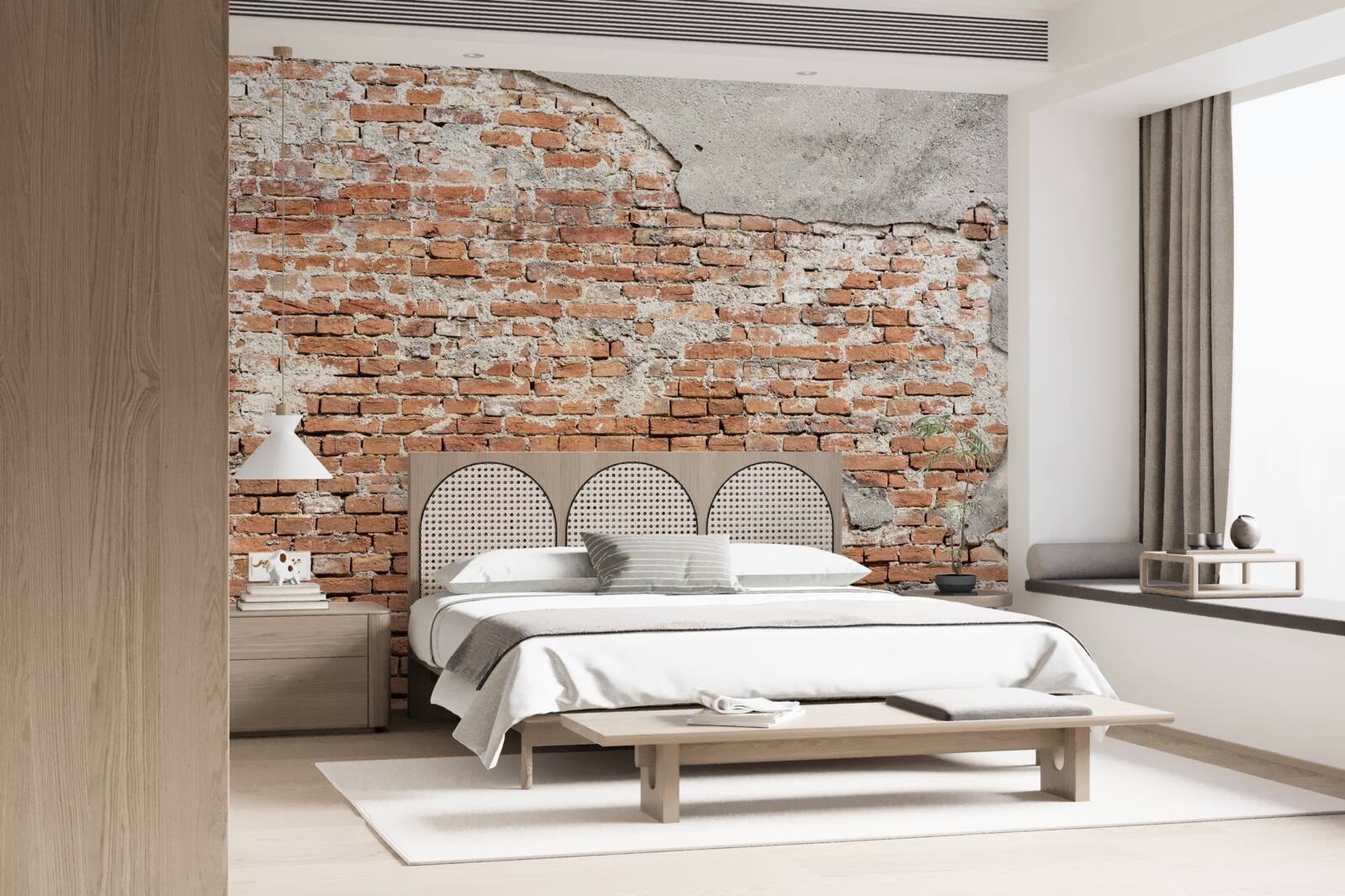 Papier peint partie d'une ancienne barrière de briques